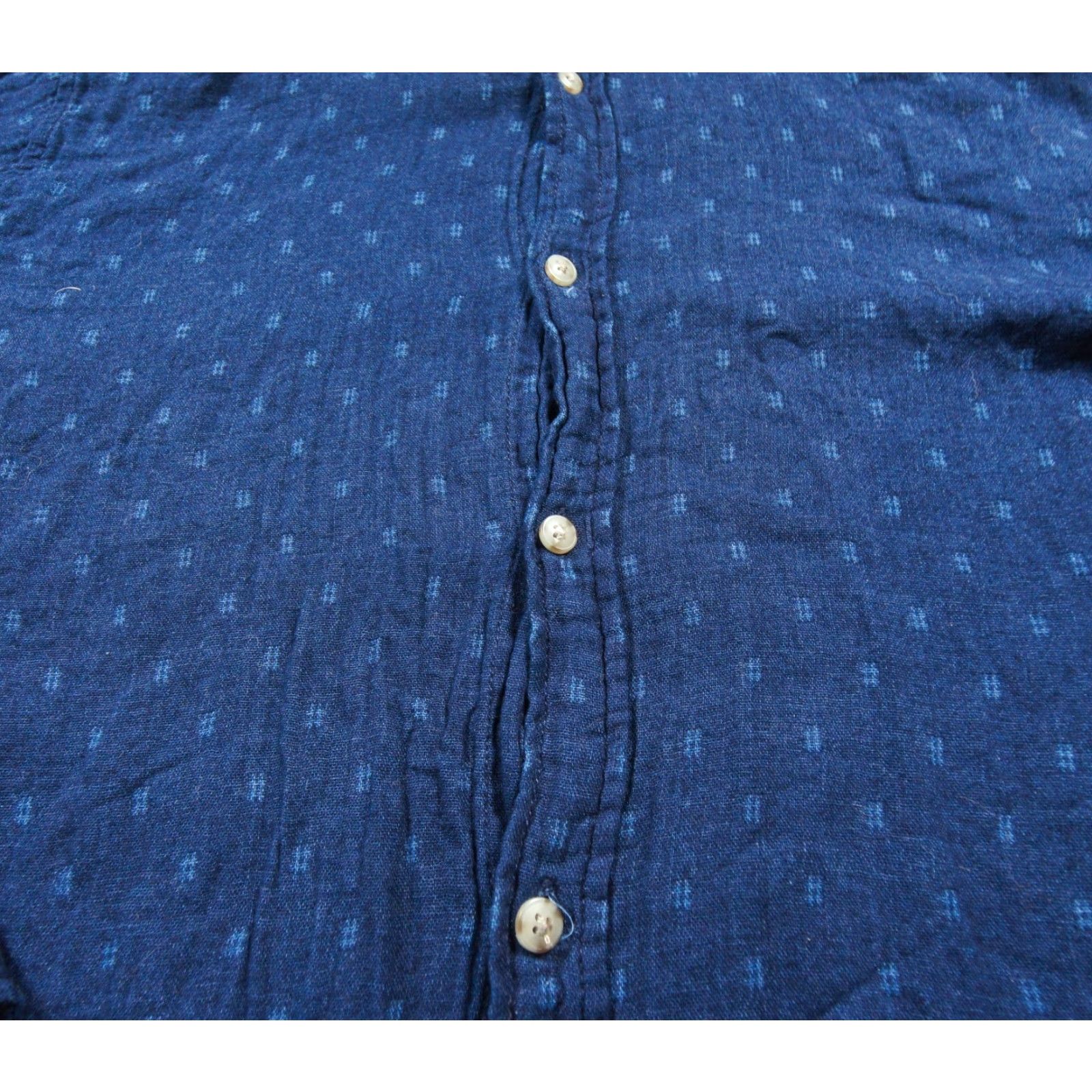 Marine Layer Marine Layer Shirt Mens Large Blue Button-Down Long Sleeve Slub Cotton Adult Size US L / EU 52-54 / 3 - 4 Thumbnail