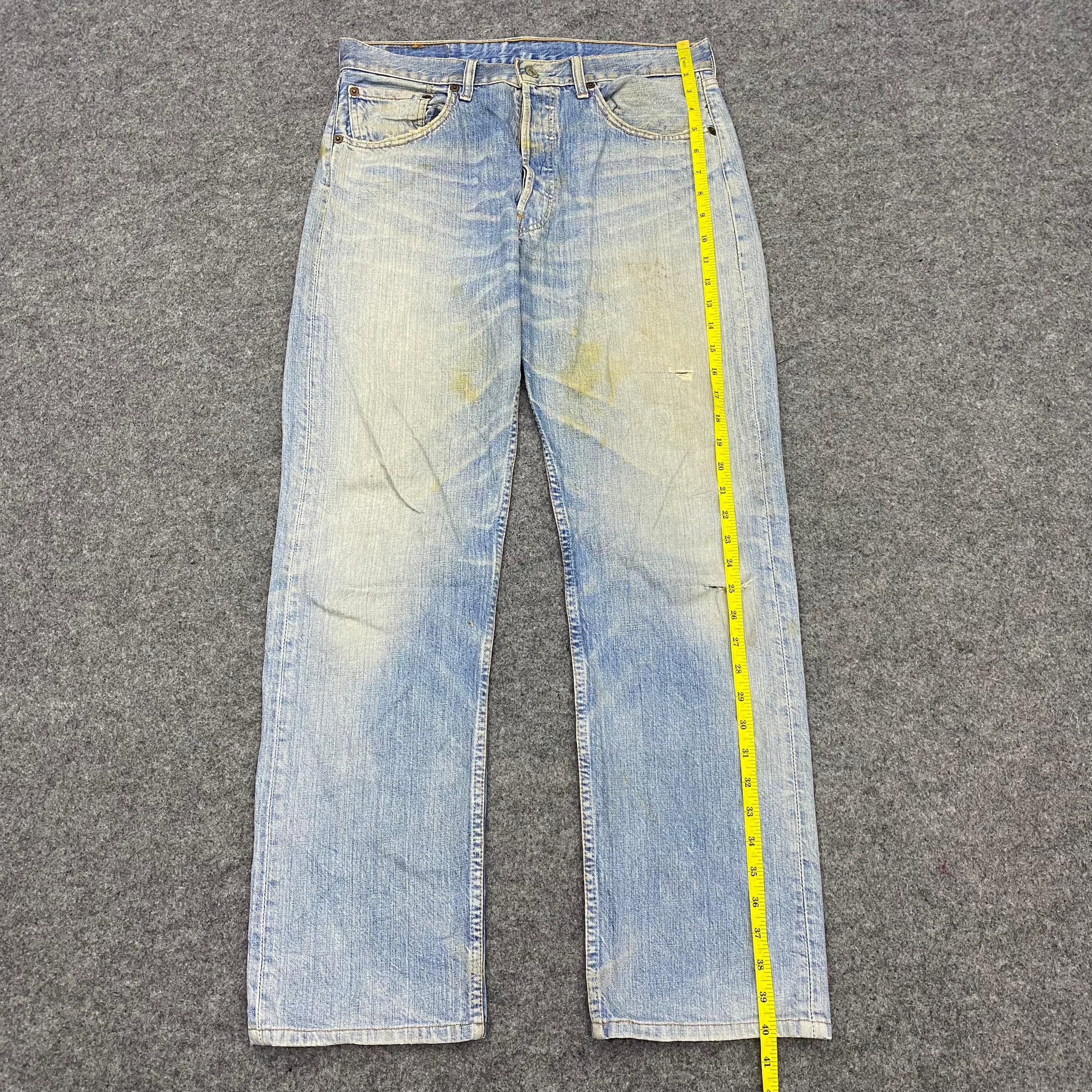 Levi's Vintage Levis 501 Distressed denim Kurt Cobain Style Size US 33 - 2 Thumbnail