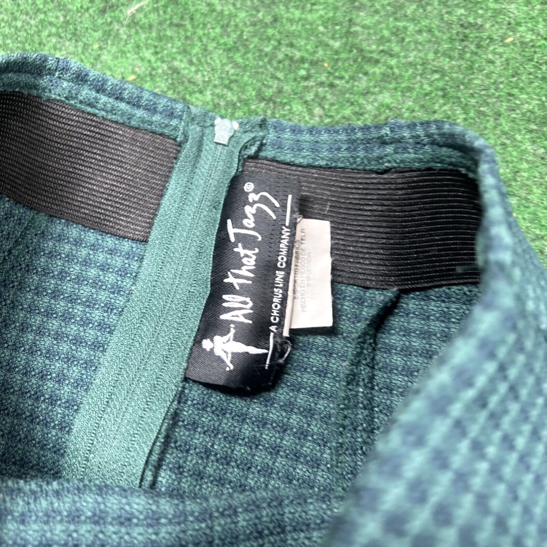 Vintage All that Jazz Skirt Womens 5/6 Green Plaid Elastic Waist USA 24x18 Size 27" / US 4 / IT 40 - 4 Thumbnail