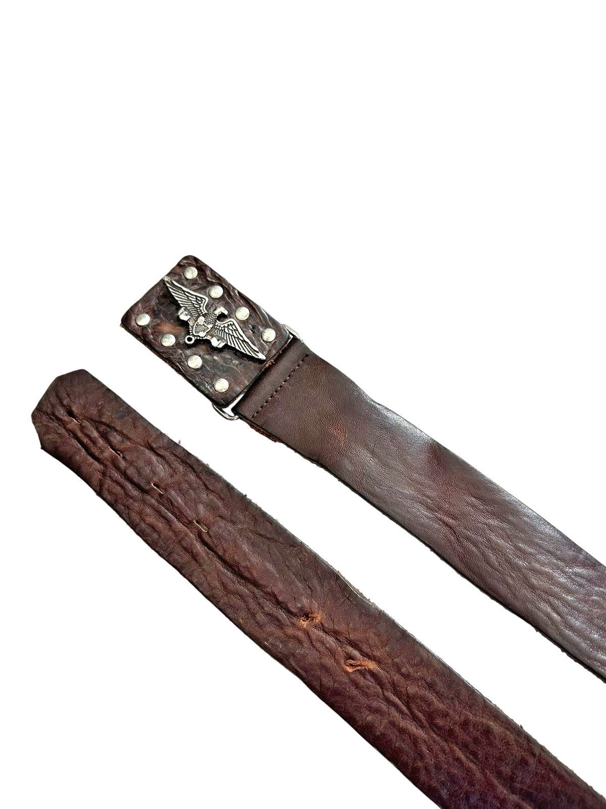 Vintage 70s 80s Vintage Brown Leather Metal Eagle Belt Retro Size ONE SIZE - 4 Thumbnail
