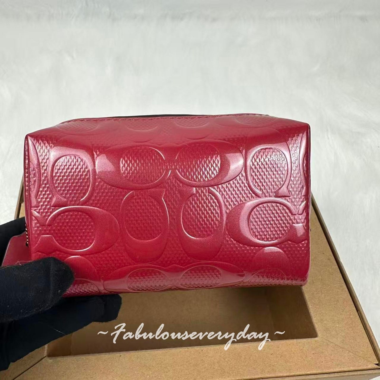 Coach Coach Boxed Essential Mini Cosmetic Pouch Wristlet Red Size ONE SIZE - 4 Thumbnail