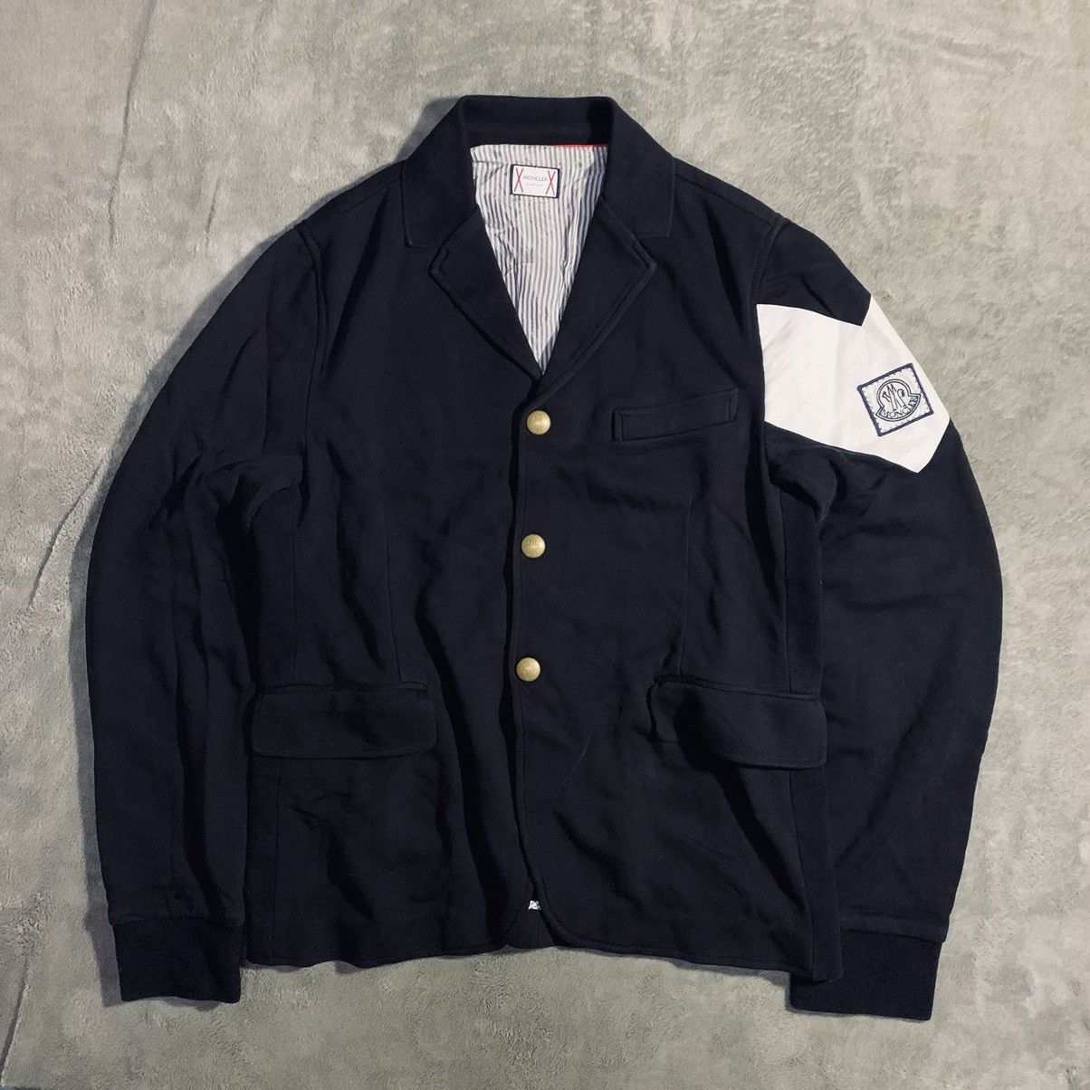 ジャケット・アウター MONCLER GAMME BLEU MAGLIA CARDIGAN Moncler Gamme Bleu Maglia Cardigan Cotton Wool Cardigan Blue Navy