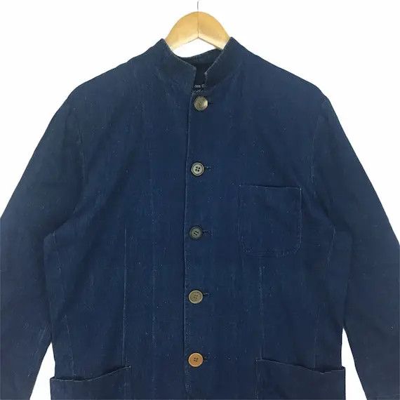 Comme des Garcons Vtg COMME DES GARCONS Indigo Denim Jeans Jacket Rei Kawakubo Size L / US 10 / IT 46 - 2 Thumbnail