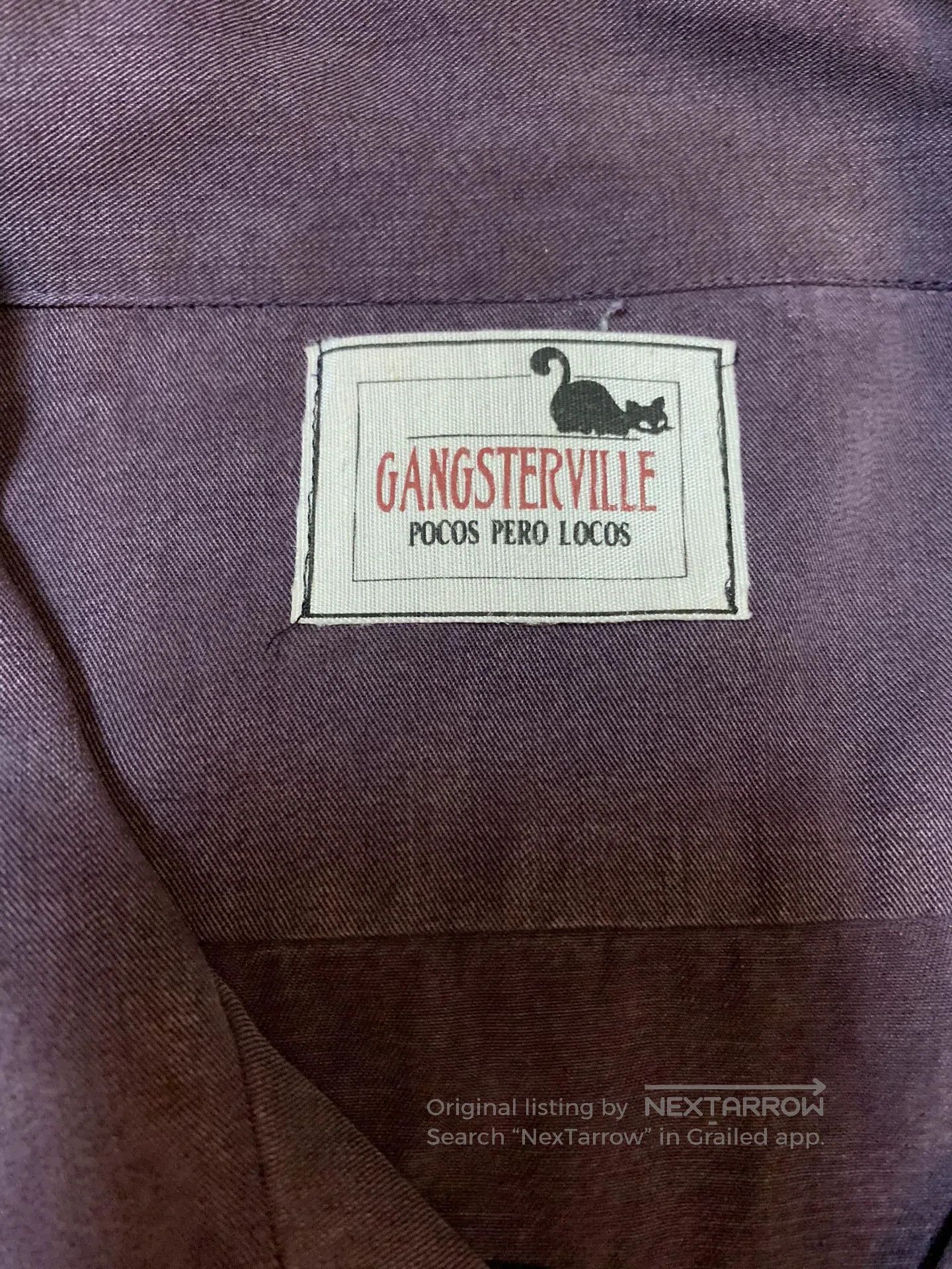 Gangster Doodles GANGSTERVILLE Silk Purple Shirt. Size US M / EU 48-50 / 2 - 6 Thumbnail