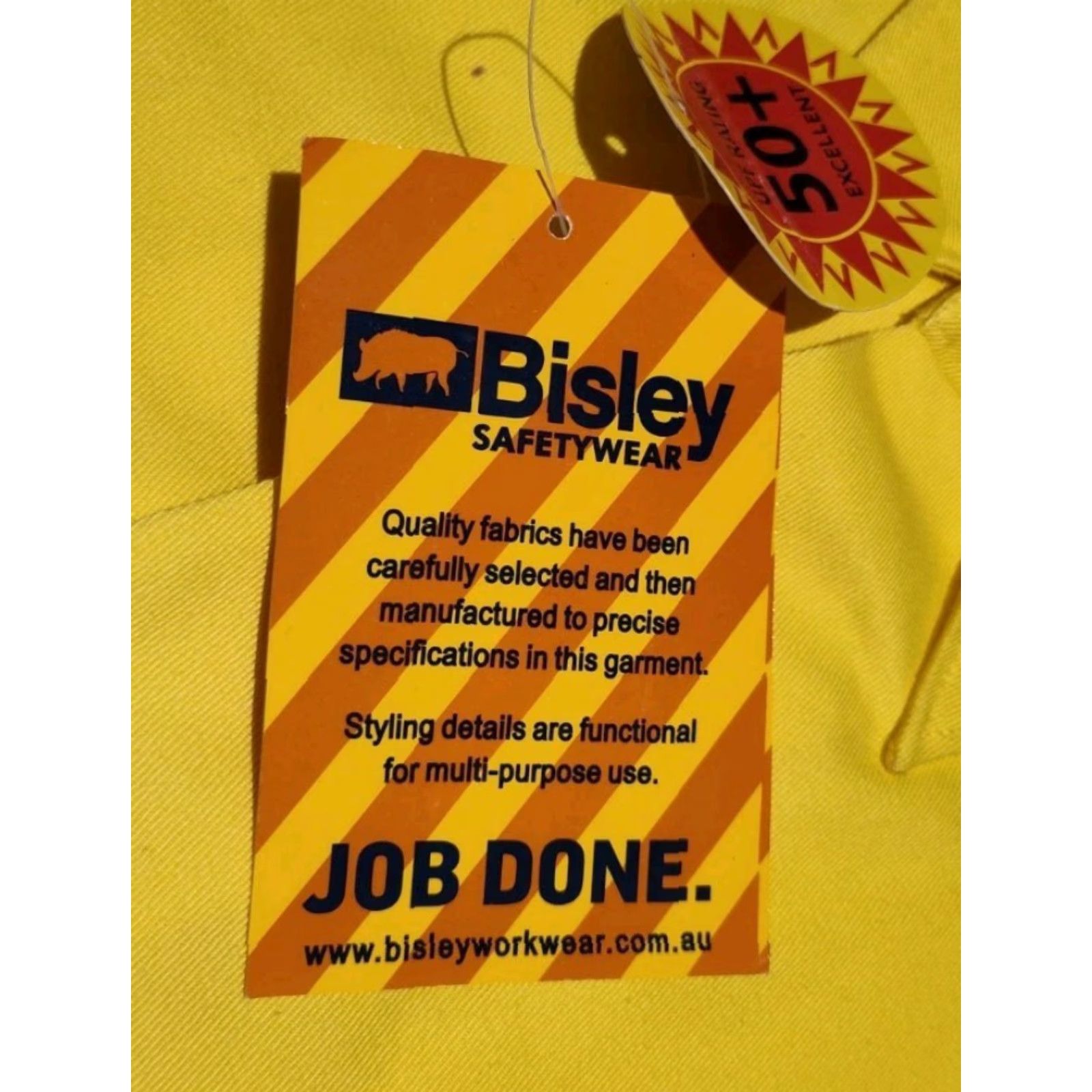 Sisley VINTAGE Bisley Workwear Safety-Top Long Sleeve Hi-vis Drill Shirt Men 3XL Yellow Reflective UPF 50+ Size US XXL / EU 58 / 5 - 6 Thumbnail