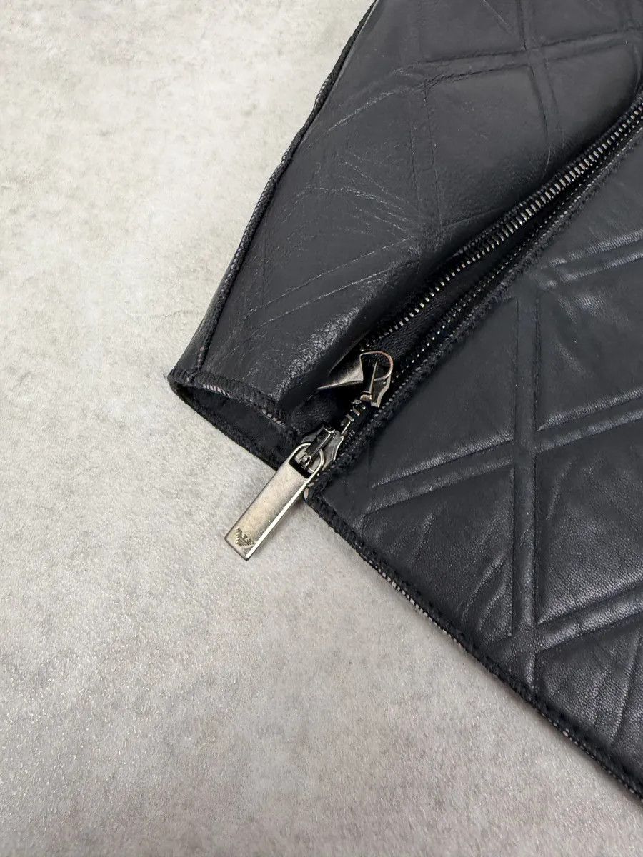 Emporio Armani AW2013 Emporio Armani Black Asymmetrical Losange Leather Jacket Size US S / EU 44-46 / 1 - 10 Thumbnail