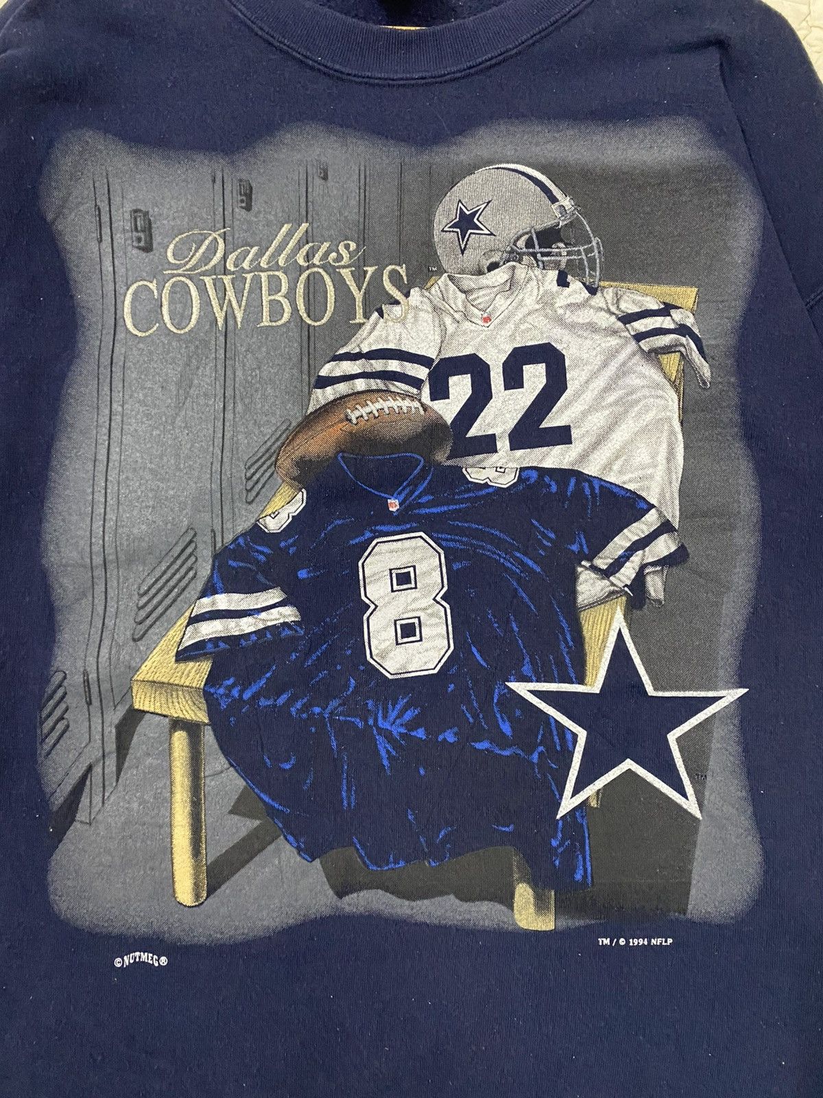 NFL Vintage Dallas Cowboys Big Logo Sweatshirt by Nutmeg | L | Size US L / EU 52-54 / 3 - 3 Thumbnail