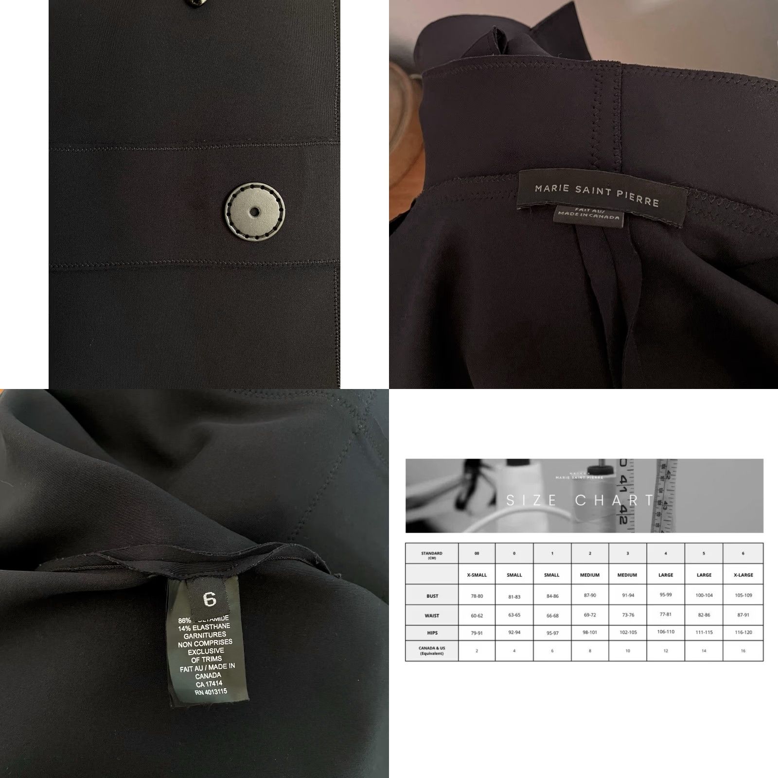 Vintage Marie Saint Pierre Scuba Jacket Black XL Womens Regular Jacket Size XL / US 12-14 / IT 48-50 - 8 Thumbnail