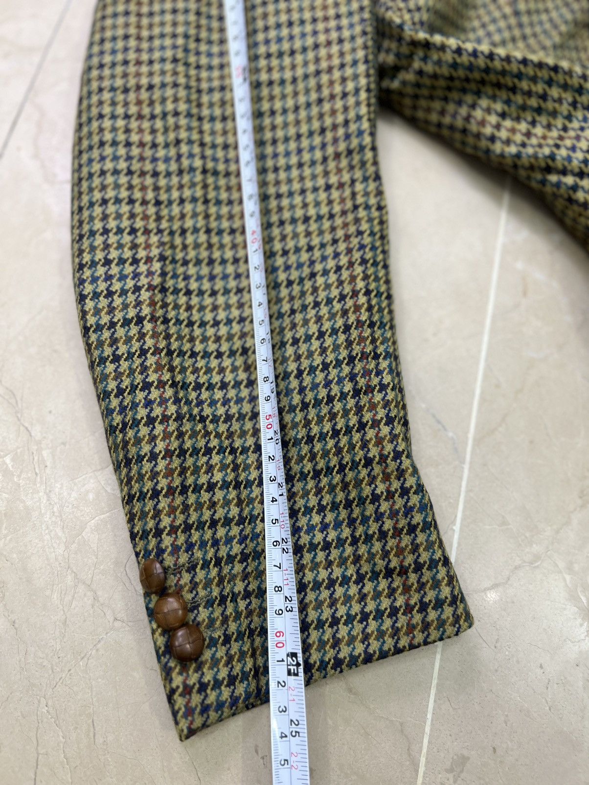 Nobless Couture Vintage 1980s Noblesse Funren Wool Cashmere Houndstooth Blaz Size 44R - 10 Thumbnail