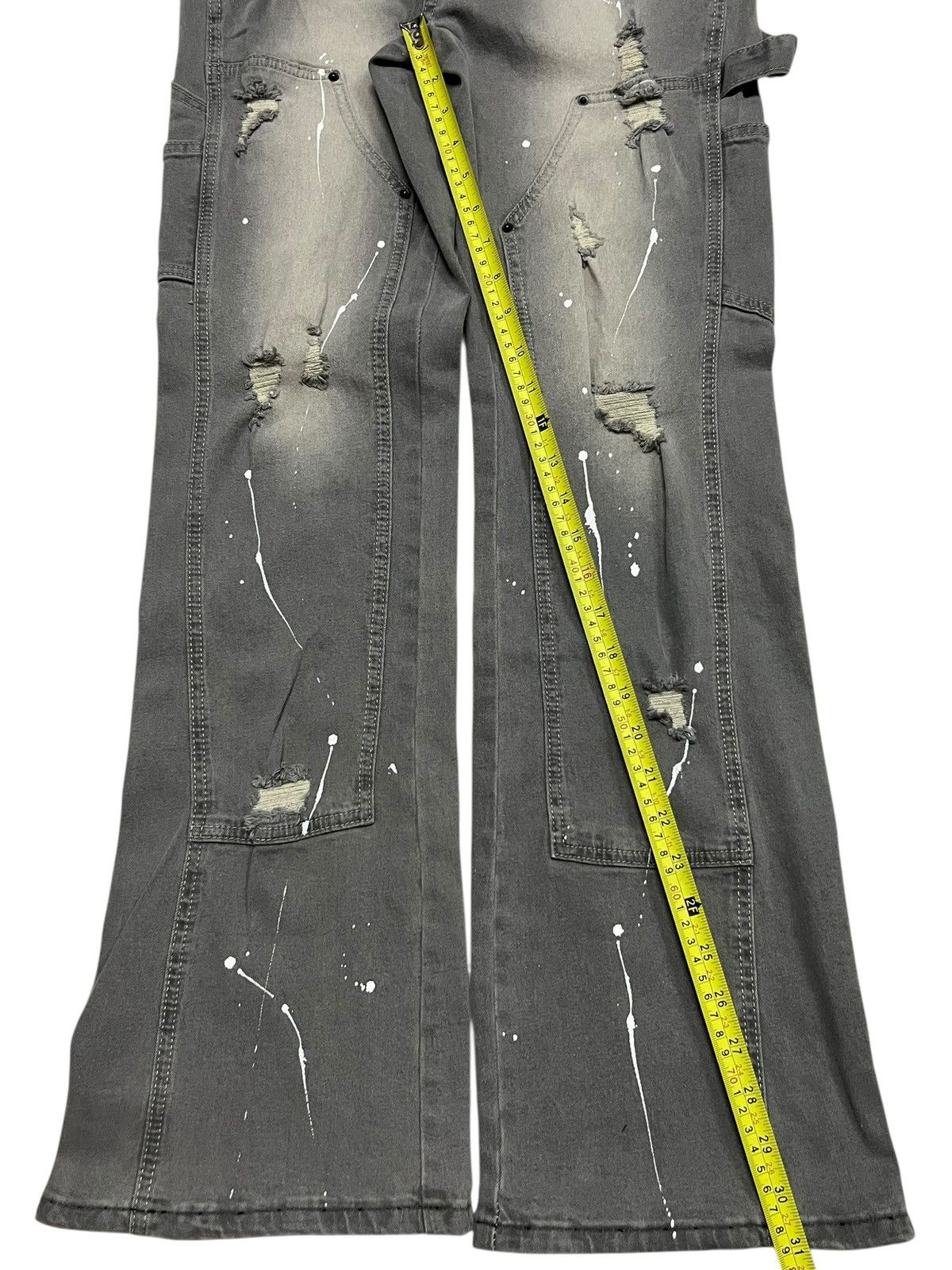 Japanese Brand Flared Vintage Double Knee Studded Splatter-Distressed Denim Size US 29 - 10 Thumbnail
