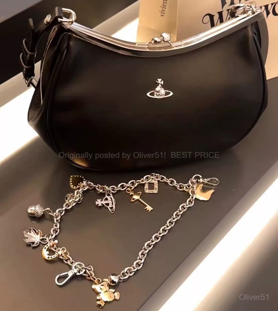 Vivienne Westwood Vivienne Westwood Half Moon Underarm Bag, BFAJFGH236 Size ONE SIZE - 3 Thumbnail