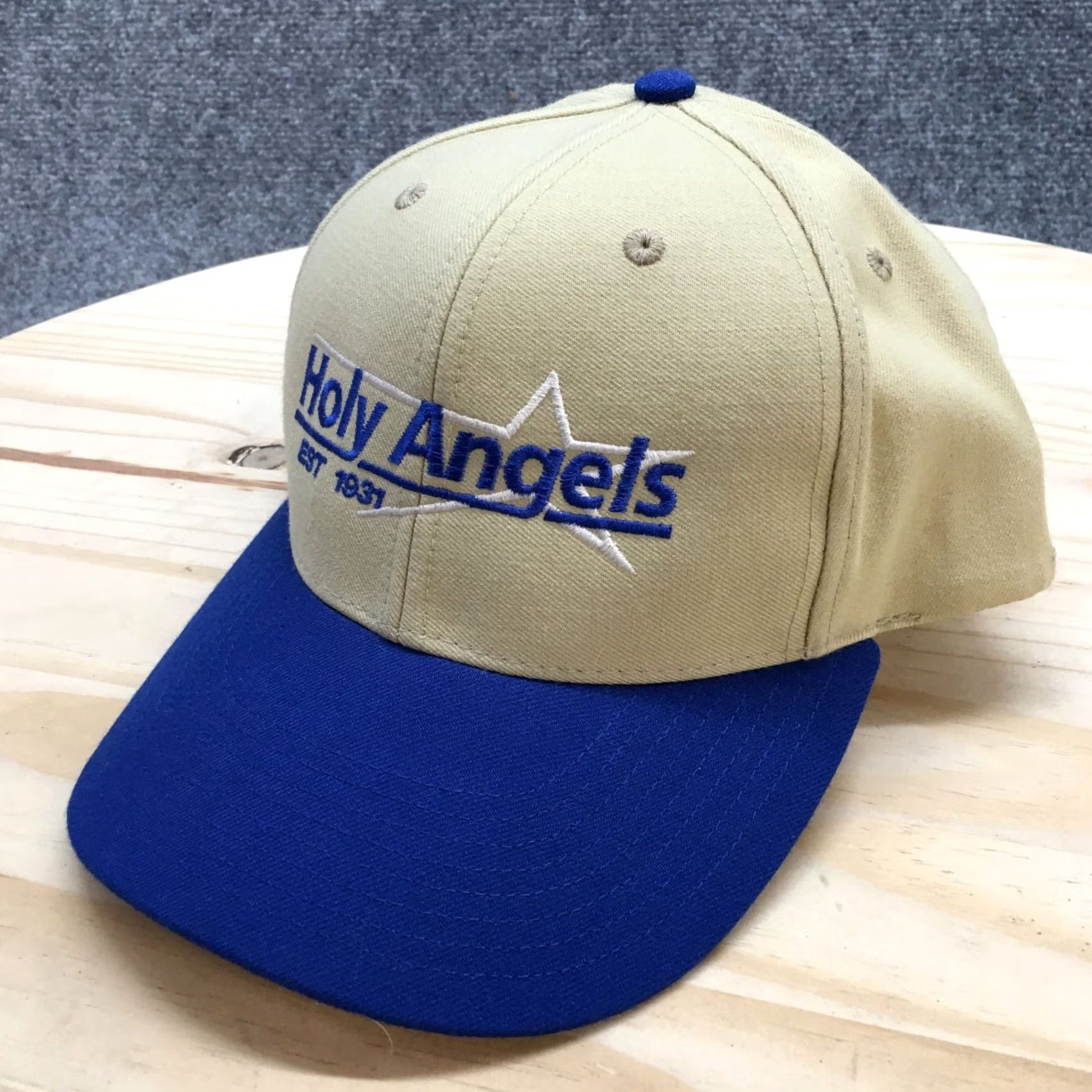 Vintage Richardson Holy Angels Stars Baseball Cap Hat Mens Beige OS Curved Brim Size ONE SIZE - 2 Thumbnail