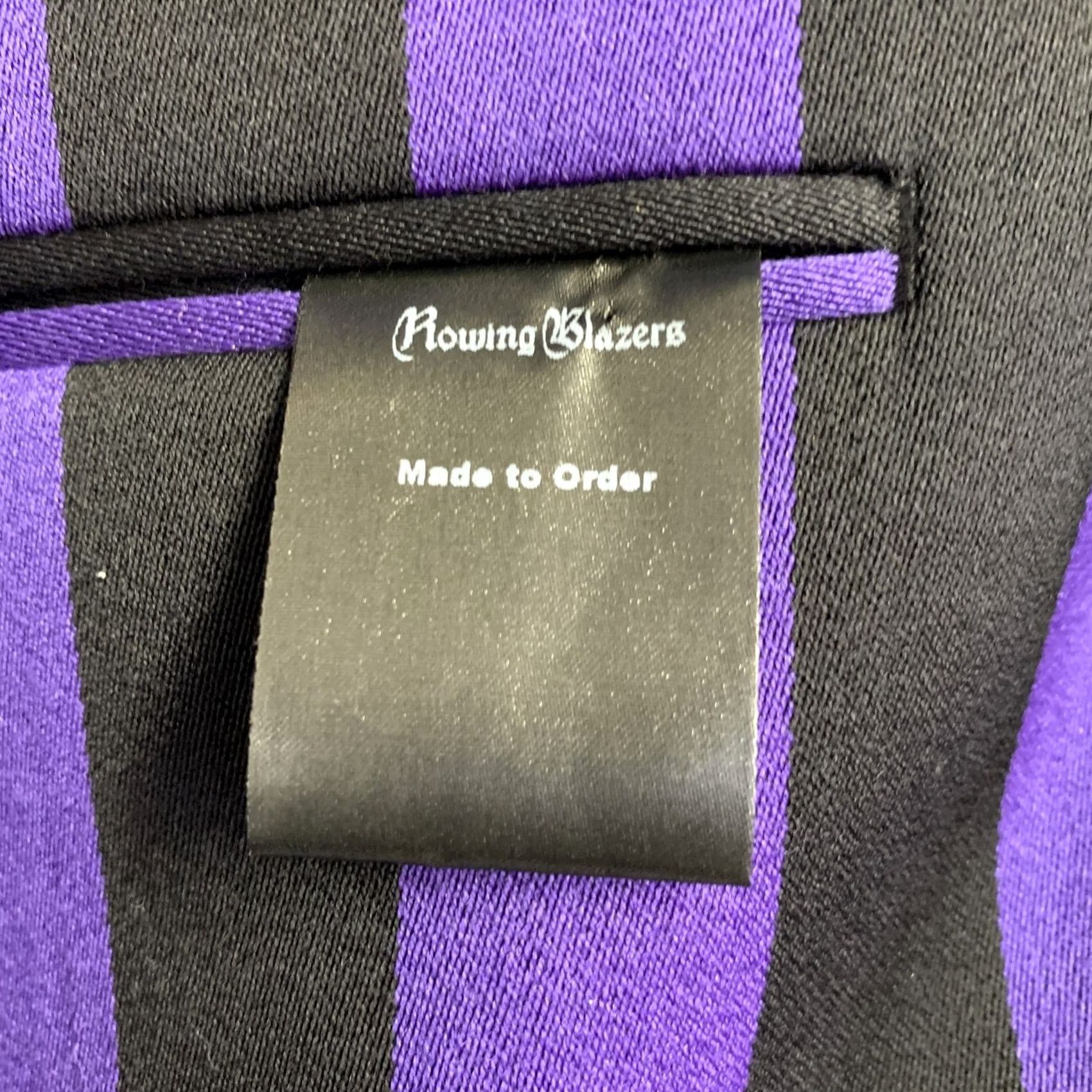 Rowing Blazers ROWING BLAZERS Sport Coat 46 Long Black Purple Stripe Cotton Wool Notch Lapel Mens Size 46R - 6 Thumbnail