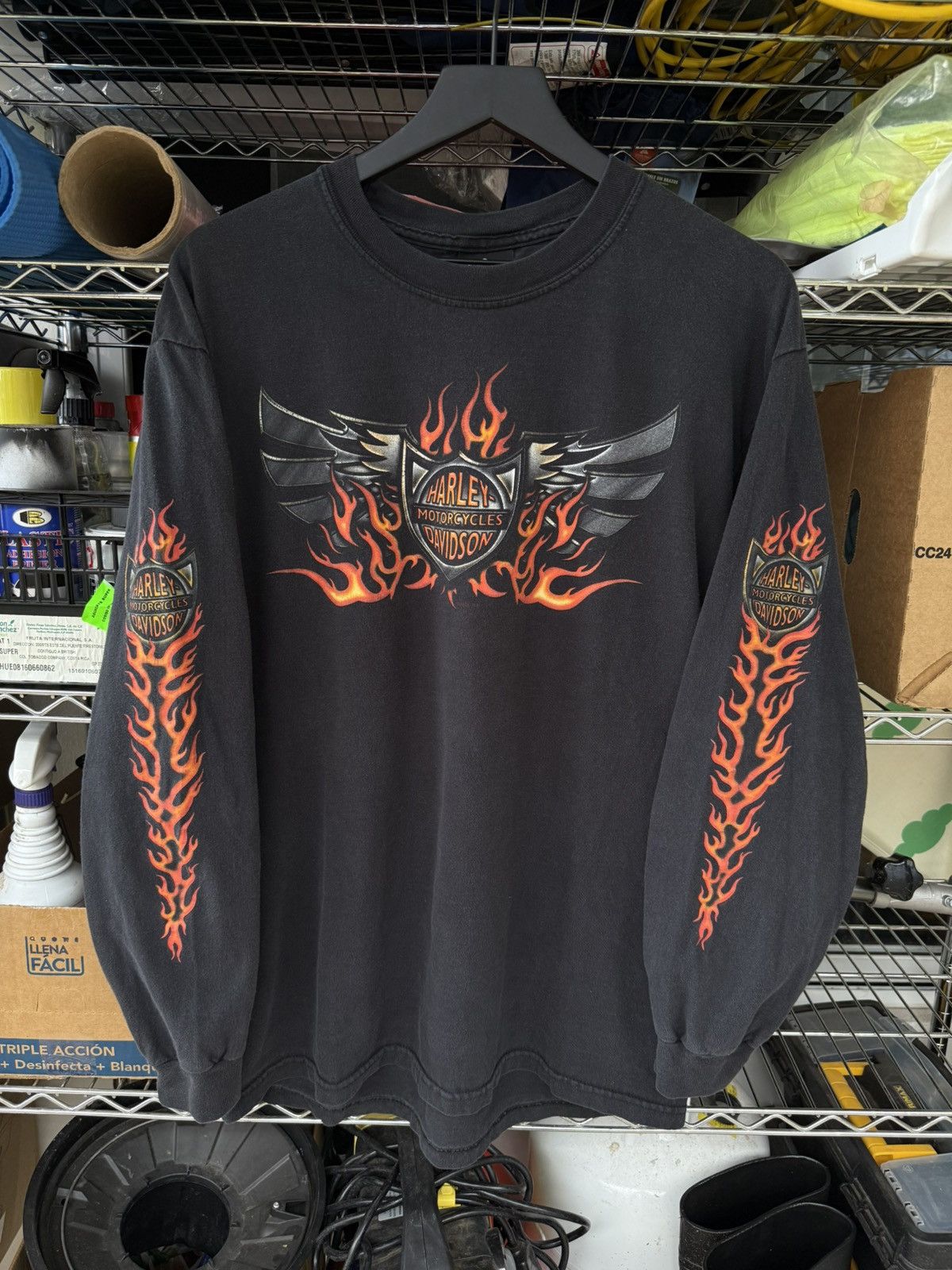 Harley Davidson Vintage 2000 Harley Davidson Flames Longsleeve Size US L / EU 52-54 / 3 - 3 Thumbnail
