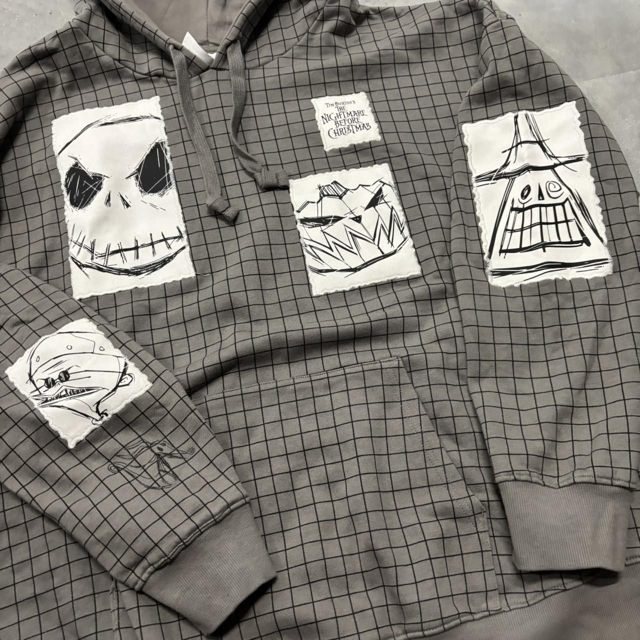 Disney × Vintage Crazy Vintage Y2K/2000s Disney Nightmare Before Christmas Grunge Emo Hoodie! Size US XXL / EU 58 / 5 - 5 Thumbnail