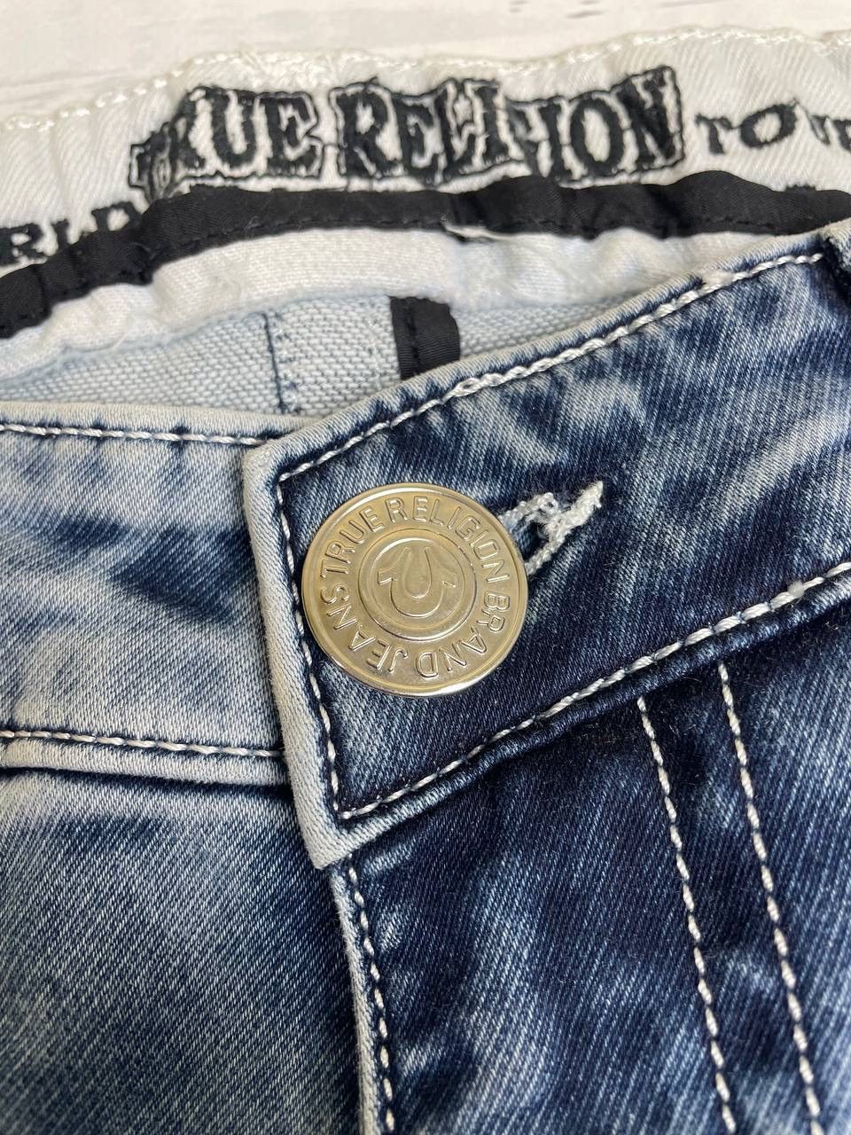 True Religion Y2K Grey Blue Distressed Jeans True Religion Aesthetic Size US 36 / EU 52 - 14 Thumbnail