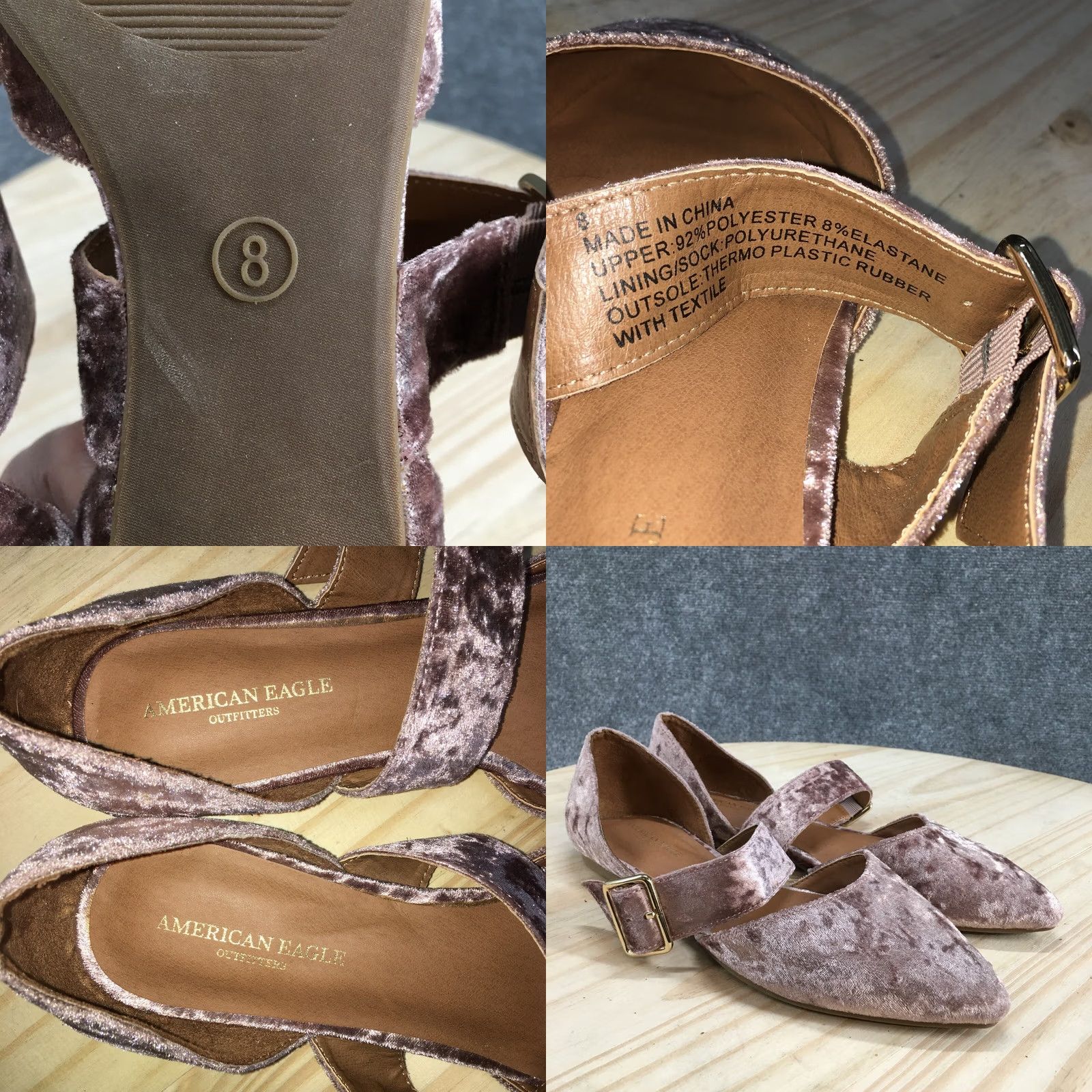 Vintage American Eagles Womens Mary Jane Comfort Pink Fabric Buckle Straps Shoes Size ONE SIZE - 9 Thumbnail