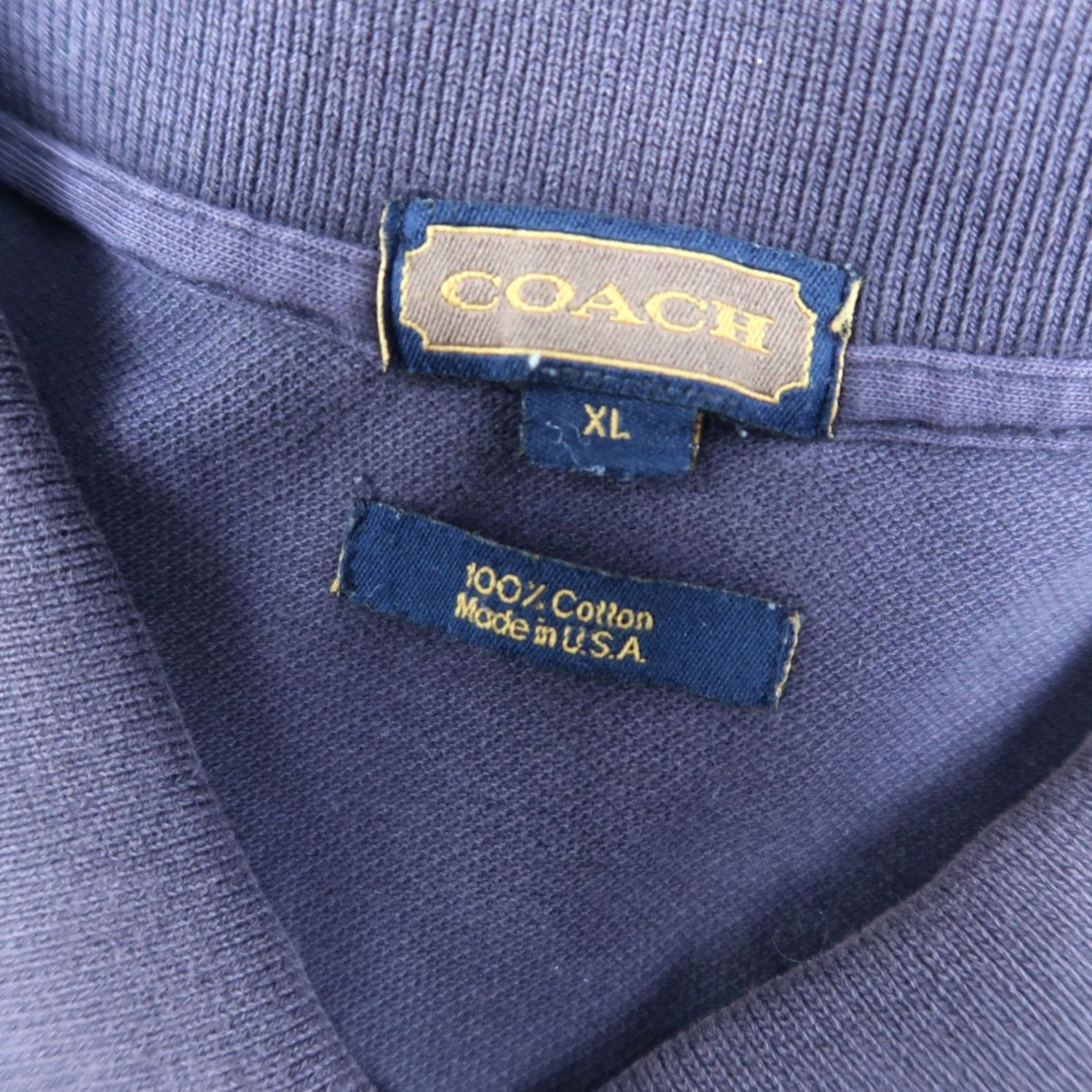 Coach VINTAGE Coach Polo Shirt Mens XL Blue 90s 100% Cotton Solid Polo Shirt Regular Fit Logo Button Collar Short Sleeve USA Mens Size US XL / EU 56 / 4 - 4 Thumbnail
