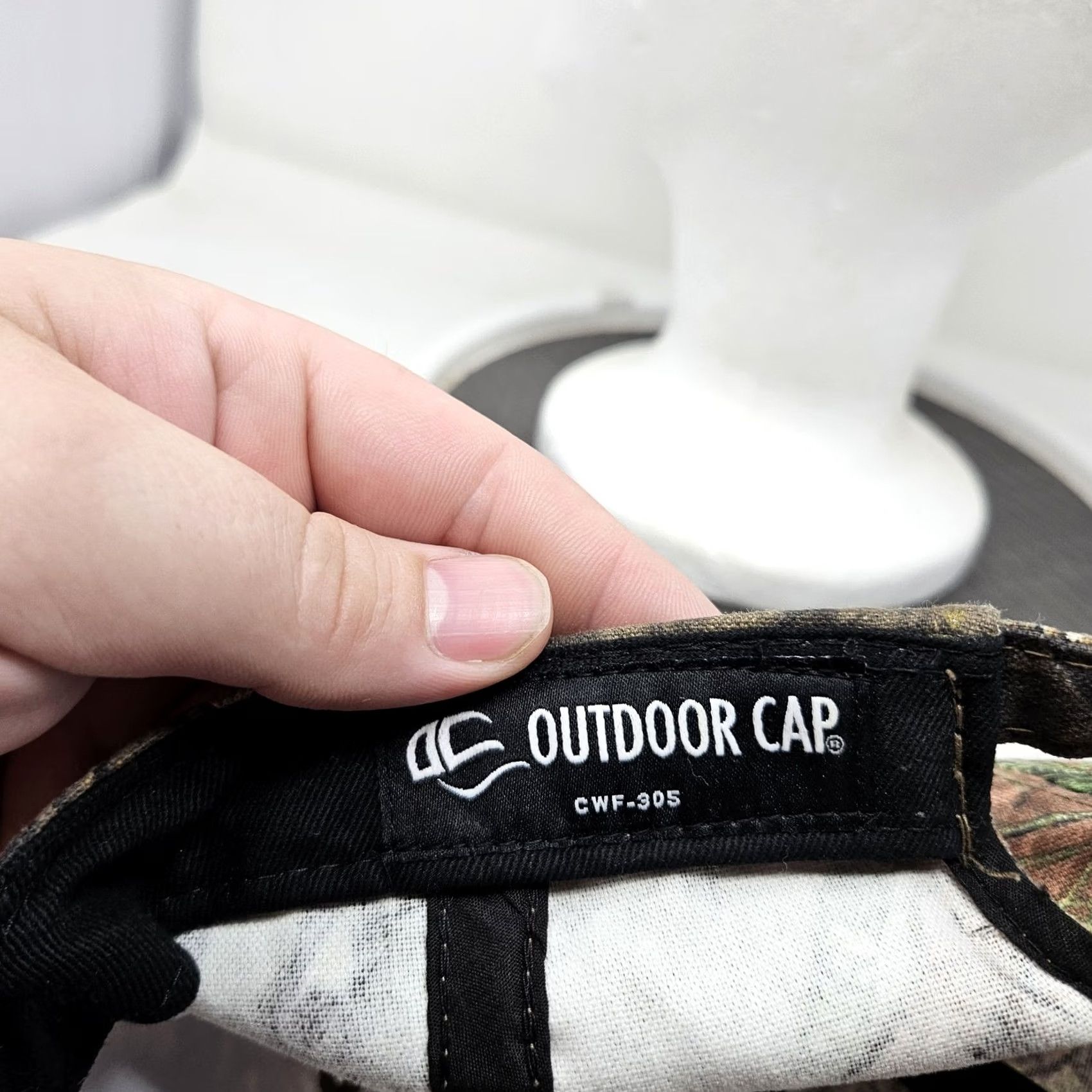 Vintage Outdoor Cap Hat Mens Camouflage Green Cotton Polyester Adjustable Strap Back USA Embroidered Deer Pattern Hunting Patriotic Canvas Cap Size ONE SIZE - 7 Thumbnail