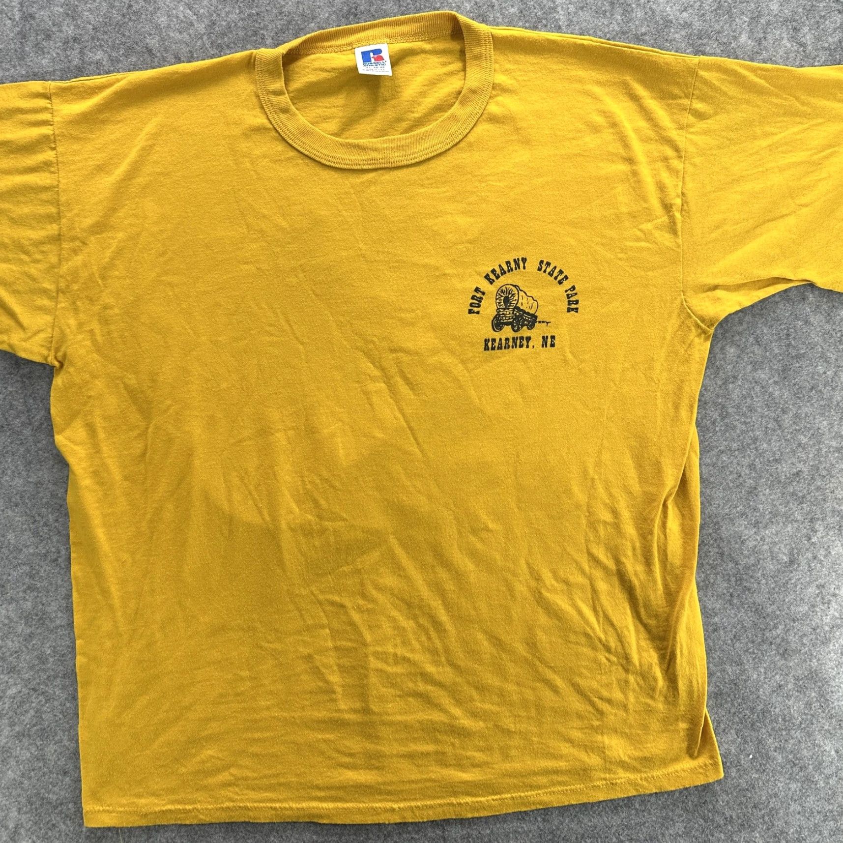 Russell Athletic VINTAGE Russell Athletic Shirt Mens XL Gold Fort Kearny State Park 90s Made USA Size US XL / EU 56 / 4 - 3 Thumbnail