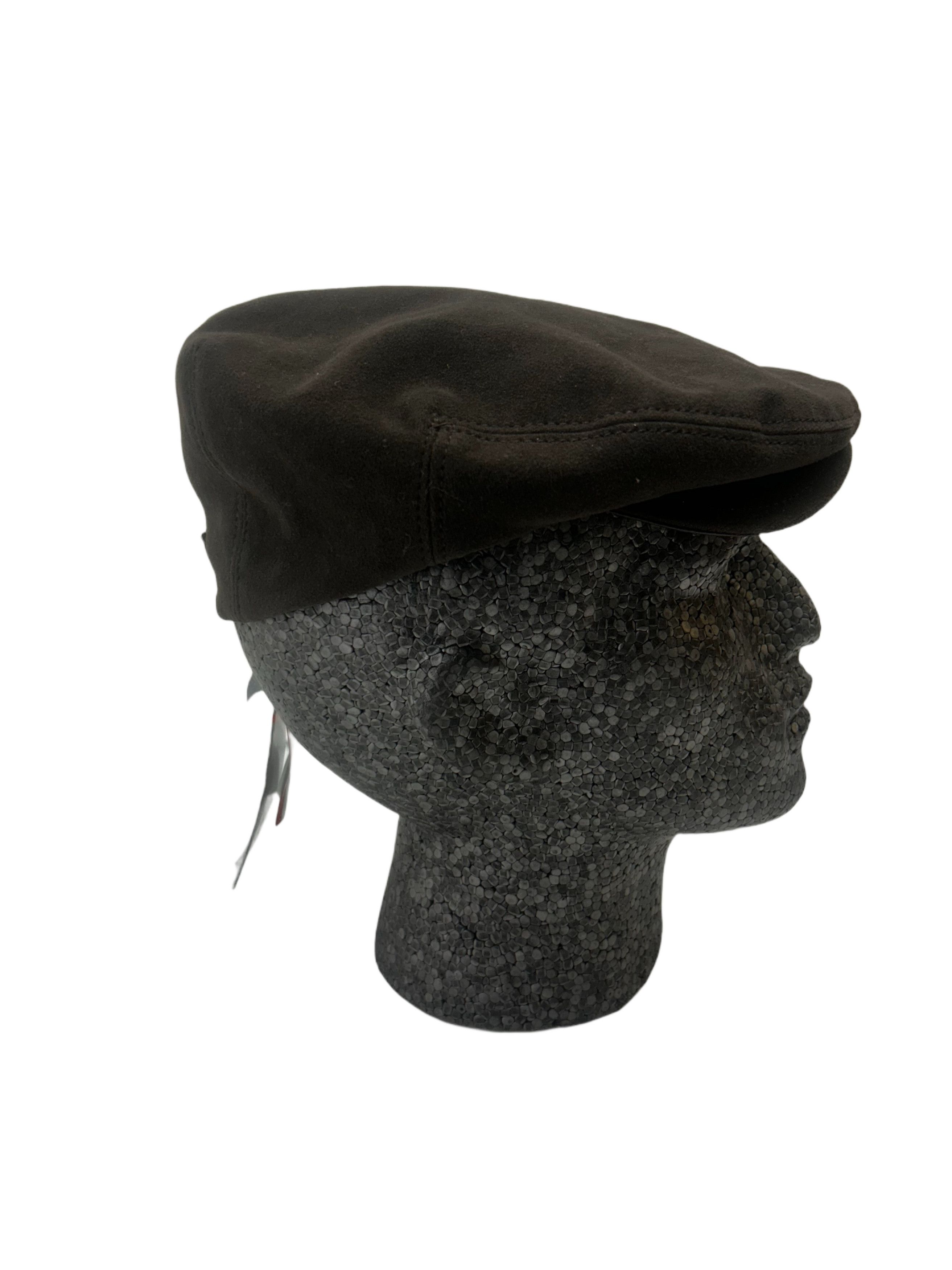 Prada Prada Linea Rossa Brown felted Wool Driver Cap Size 32 - 3 Thumbnail