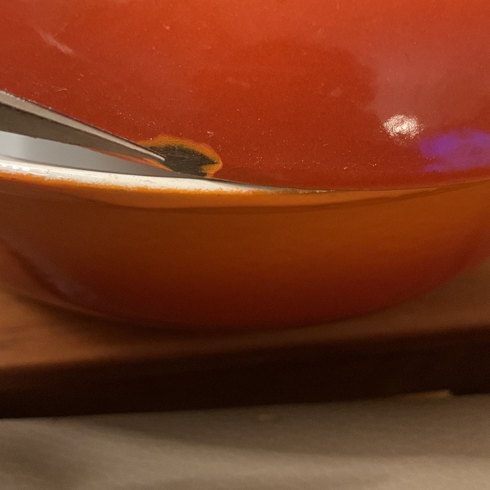 Vintage Dru Holland rare orange enameled cast iron covered casserole Size ONE SIZE - 14 Thumbnail
