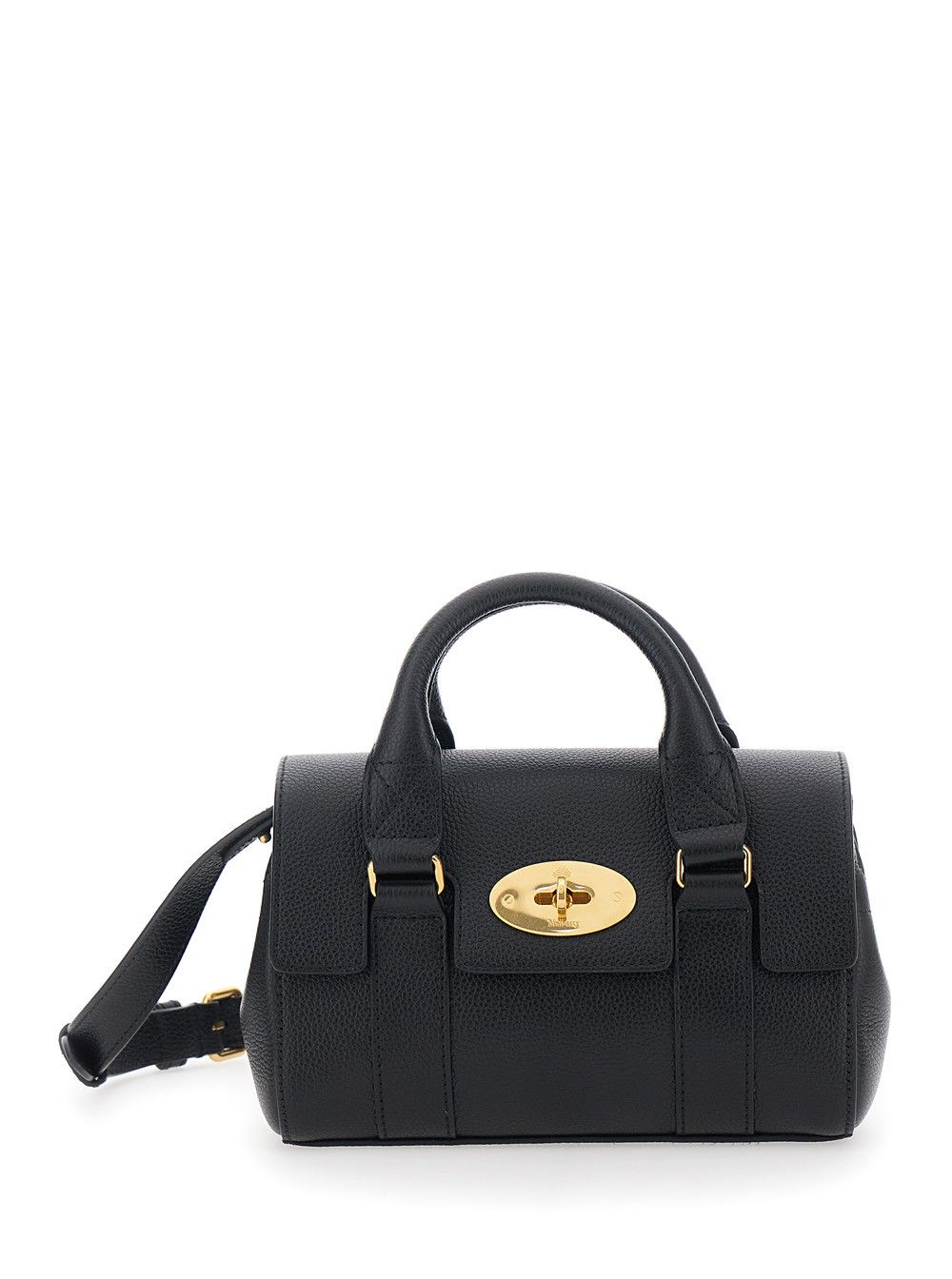 Mulberry Handbag 'Bayswater Mini' with Clasp in Black Pebbled Leather for Women Size ONE SIZE - 1 Thumbnail