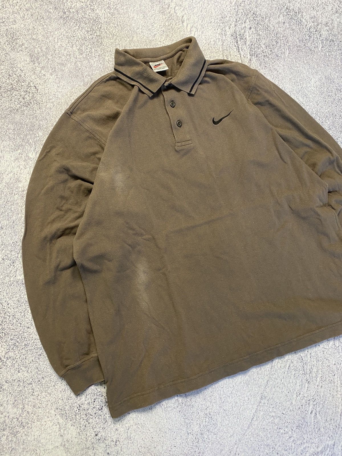 Nike × Vintage Vintage Nike Brown Rugby Longsleeve Shirt Swoosh Y2K Size US L / EU 52-54 / 3 - 3 Thumbnail