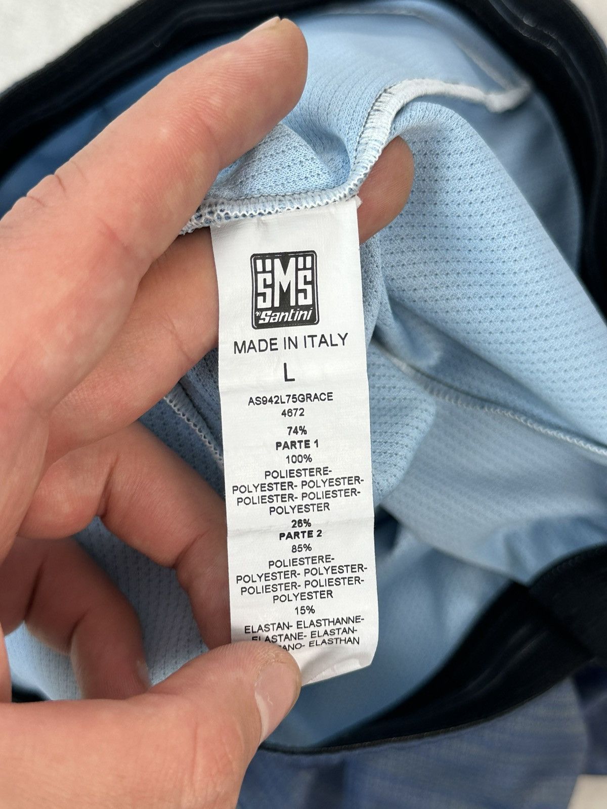 Other Santini Stripped Blue Full Zip Short Sleeve Cycle Jersey Size US L / EU 52-54 / 3 - 13 Thumbnail