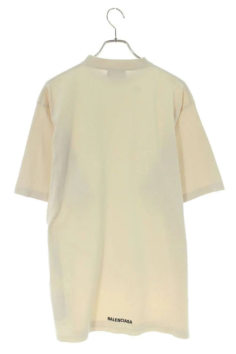Balenciaga o1mt1gz0924 Long Boxy T-Shirt in Cream/Black Size US S / EU 44-46 / 1 - 2 Thumbnail