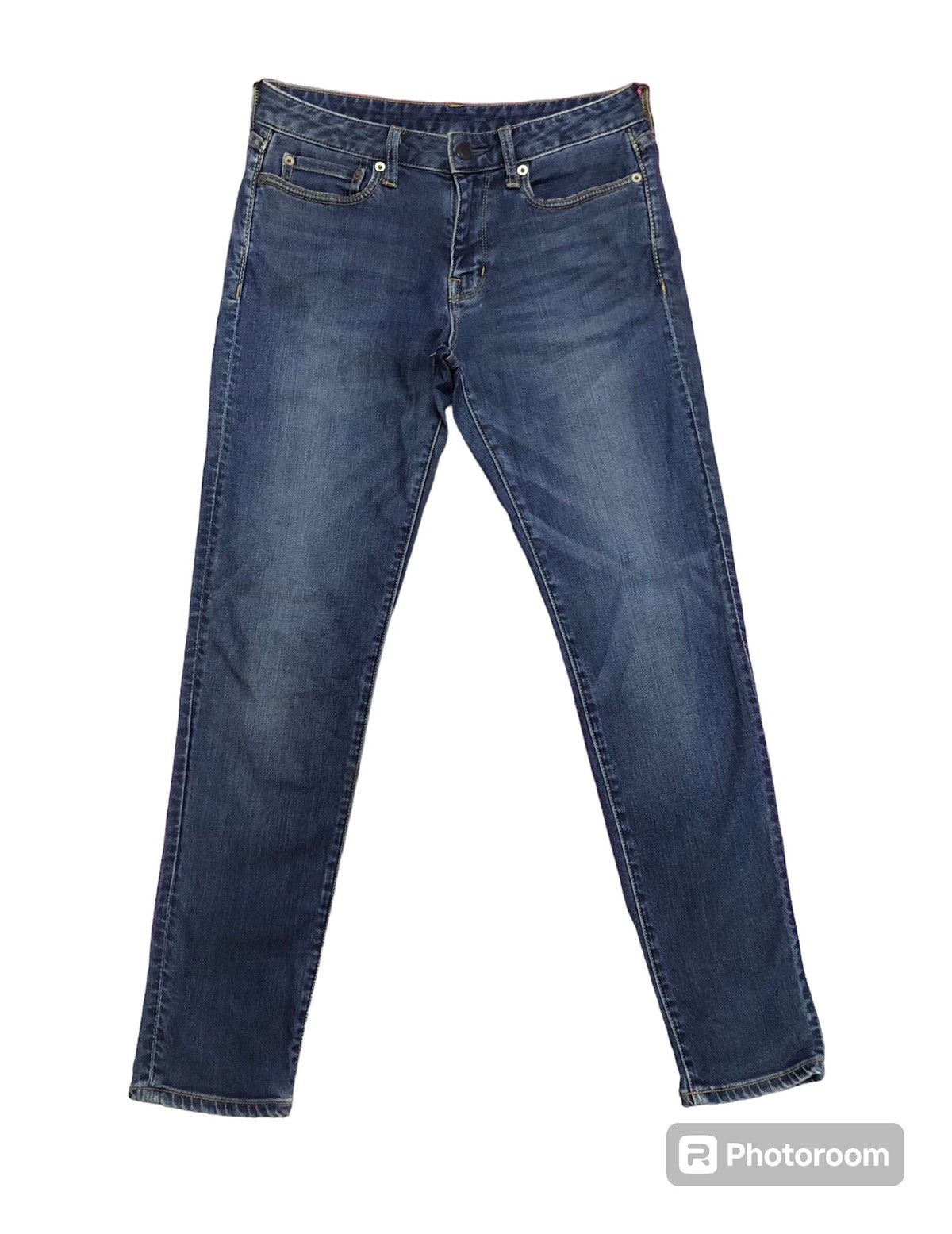 image of Issey Miyake Plst Slim Fit Jeans in Blue, Women's (Size 29)