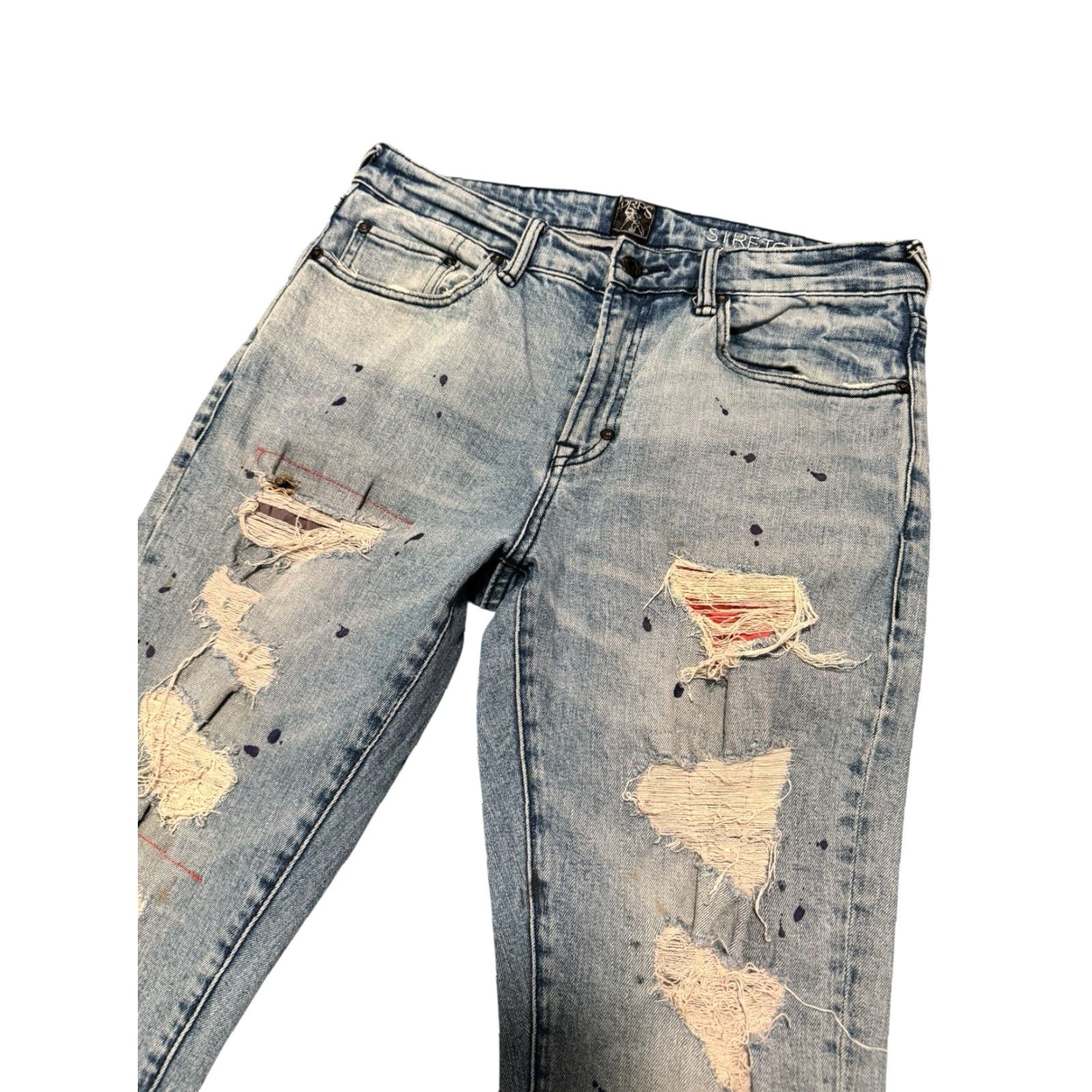 Prps PRPS Le Sabre Slim Tapered Jeans Size 30 Light Wash Distressed Paint Splatter Jeans Size US 30 / EU 46 - 2 Thumbnail