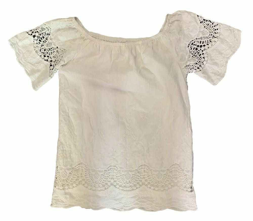 Designer Pre Owned White Hand Made Blouse S Size S / US 4 / IT 40 - 1 Thumbnail
