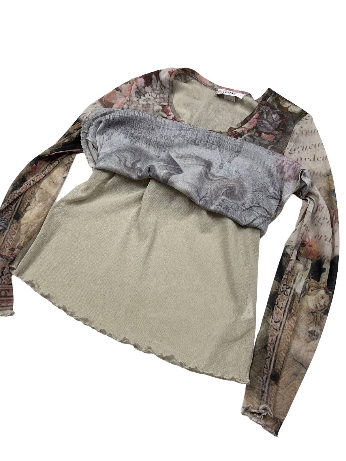 Seditionaries Amazing Renaissance Mesh Blouse Top All Over Print y2k Size M / US 6-8 / IT 42-44 - 10 Thumbnail