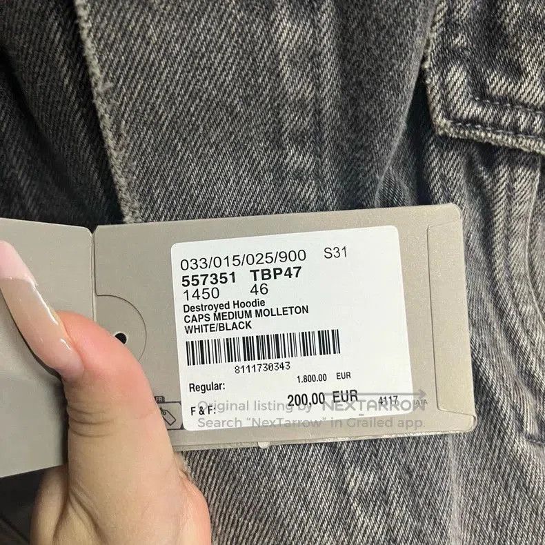 Balenciaga Balenciaga Gray Logo Denim Jacket. Size US S / EU 44-46 / 1 - 4 Thumbnail