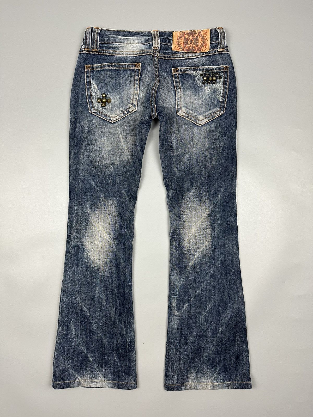 If Six Was Nine × Le Grande Bleu (L.G.B.) 🔥Flared🔥Drive Jeans Lightning Design Denim Size US 29 - 2 Thumbnail