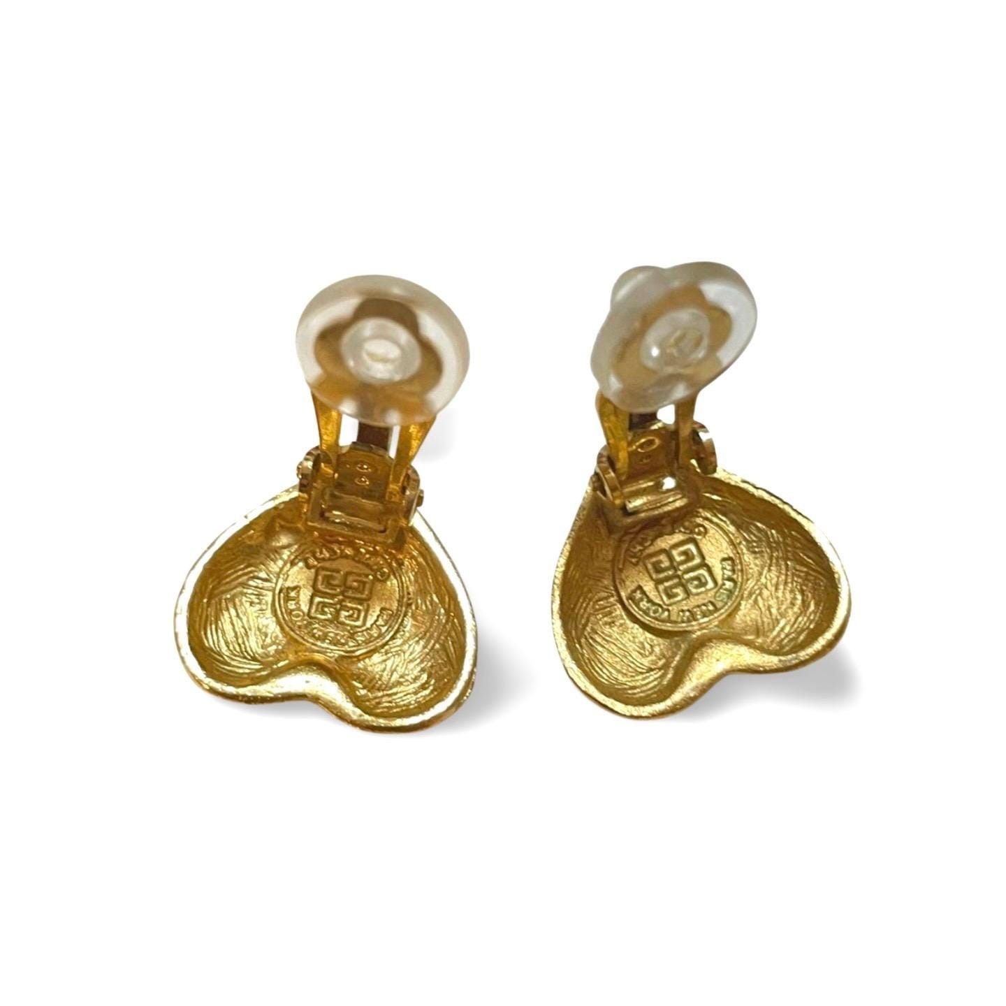 Givenchy Vintage Givenchy golden heart and logo earrings with crystal Size ONE SIZE - 7 Thumbnail