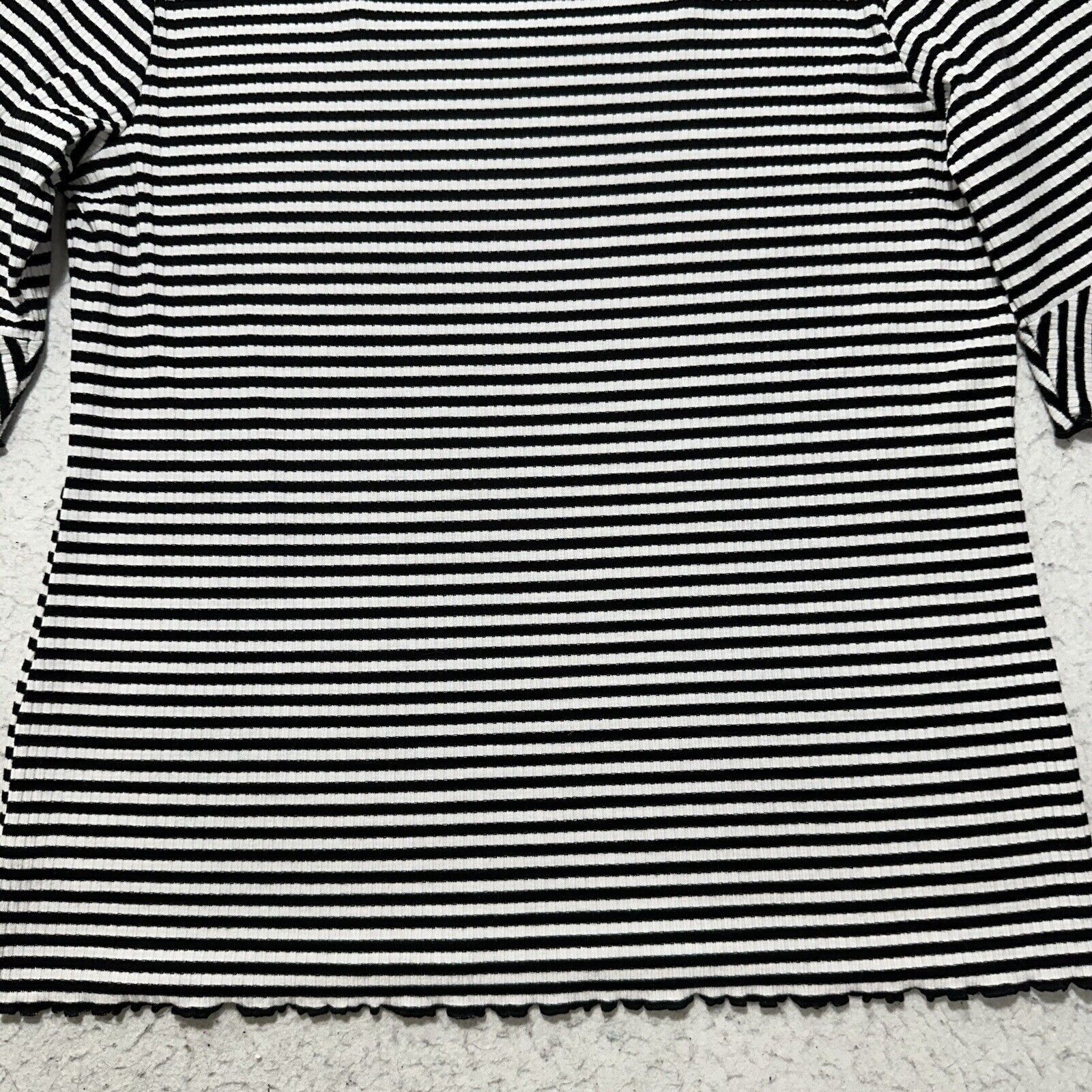 Other a.n.a. XL Square Neck Stretch T Shirt Top Black White Stripe Size XL / US 12-14 / IT 48-50 - 12 Thumbnail