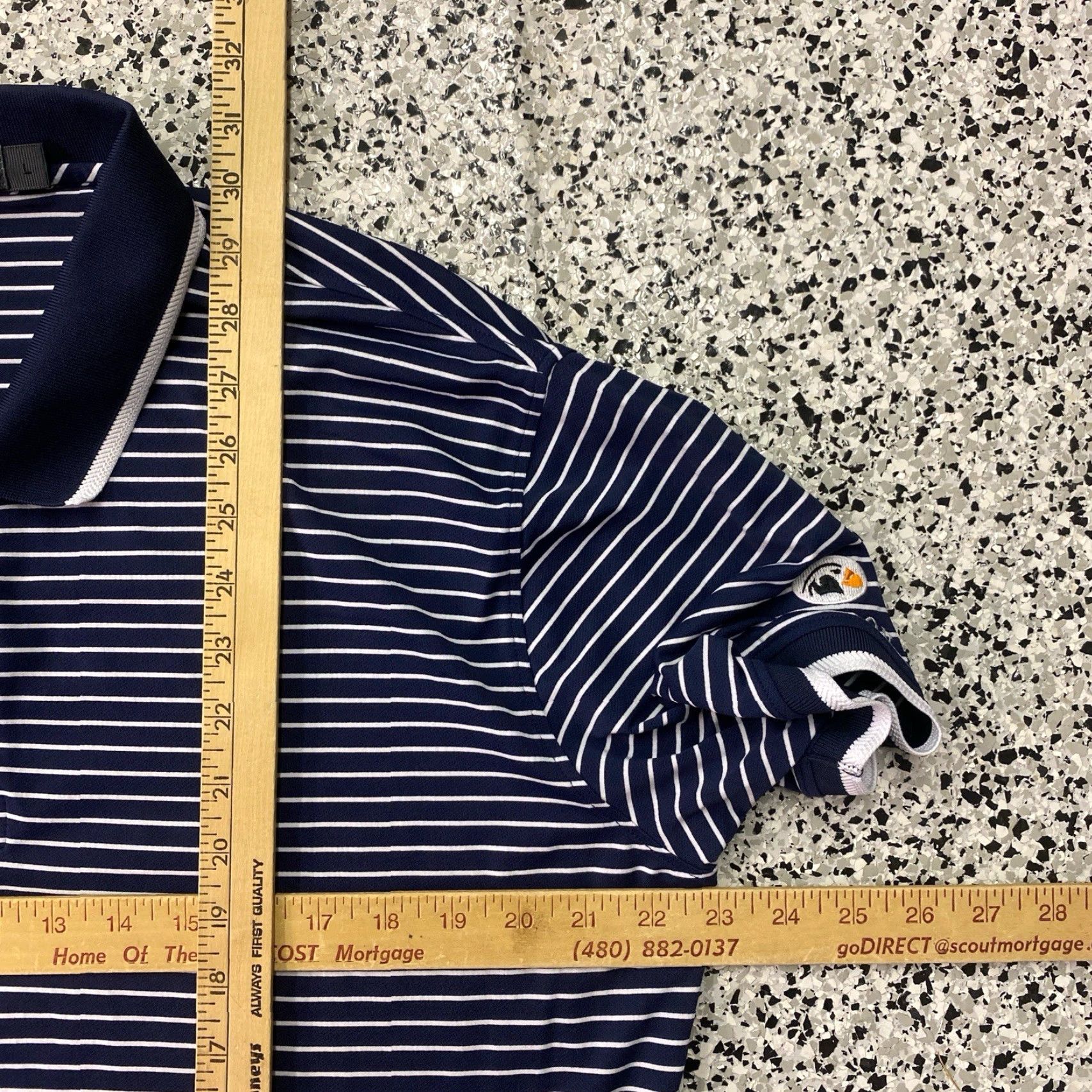 G/FORE G/FORE Polo Shirt Mens Large Blue Short Sleeve Stripes Golf Bandon Dunes Skull Print Size US L / EU 52-54 / 3 - 4 Thumbnail