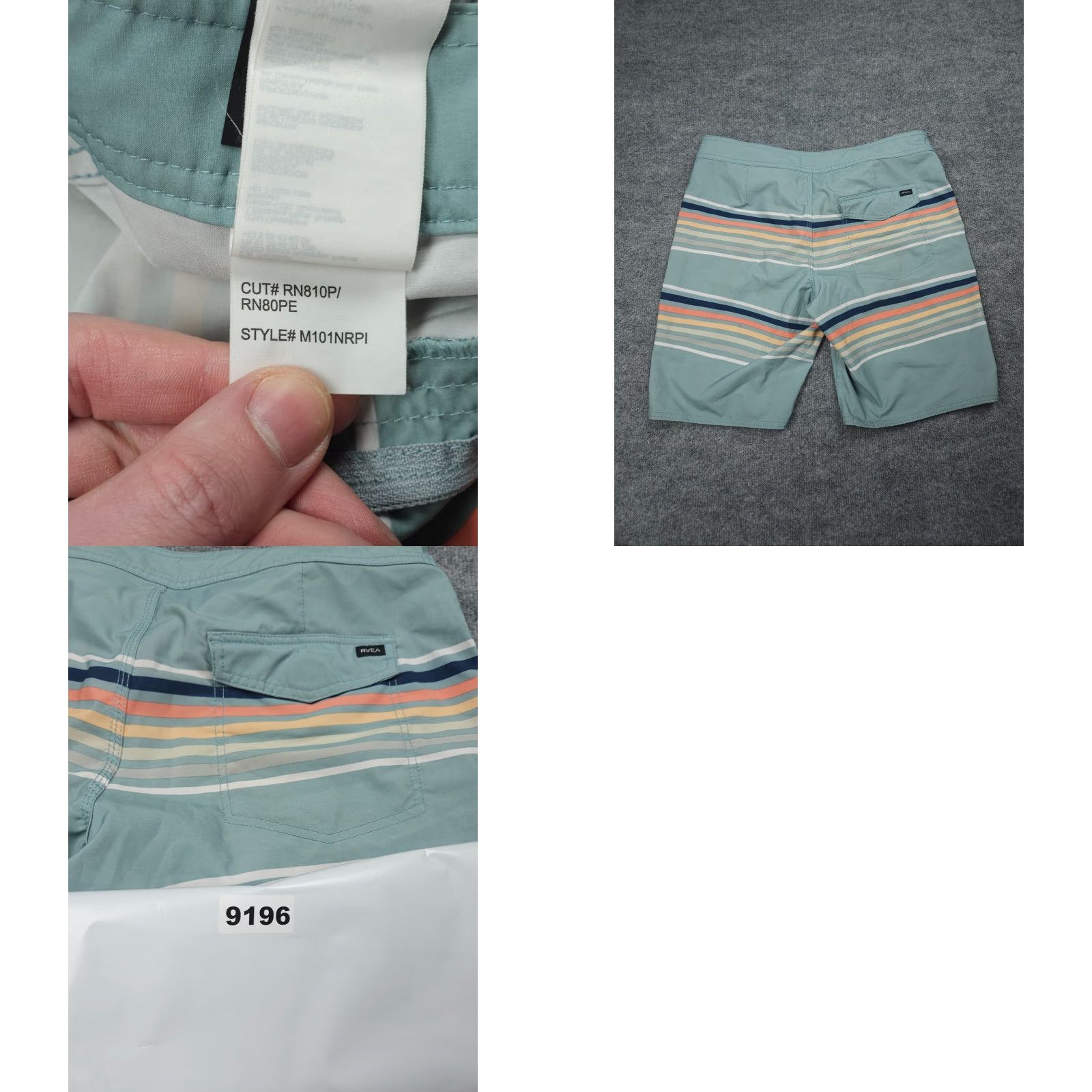 RVCA RVCA Swim Trunks Shorts Men 32 Blue Striped Hawaiian 19" NWT Board Shorts Multicolor Size US 32 / EU 48 - 9 Thumbnail