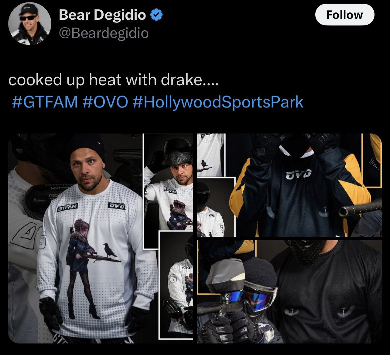 Drake × October's Very Own 2019 GTFAM x OVO Unreleased F&F Paintball Jersey Size US XL / EU 56 / 4 - 15 Thumbnail