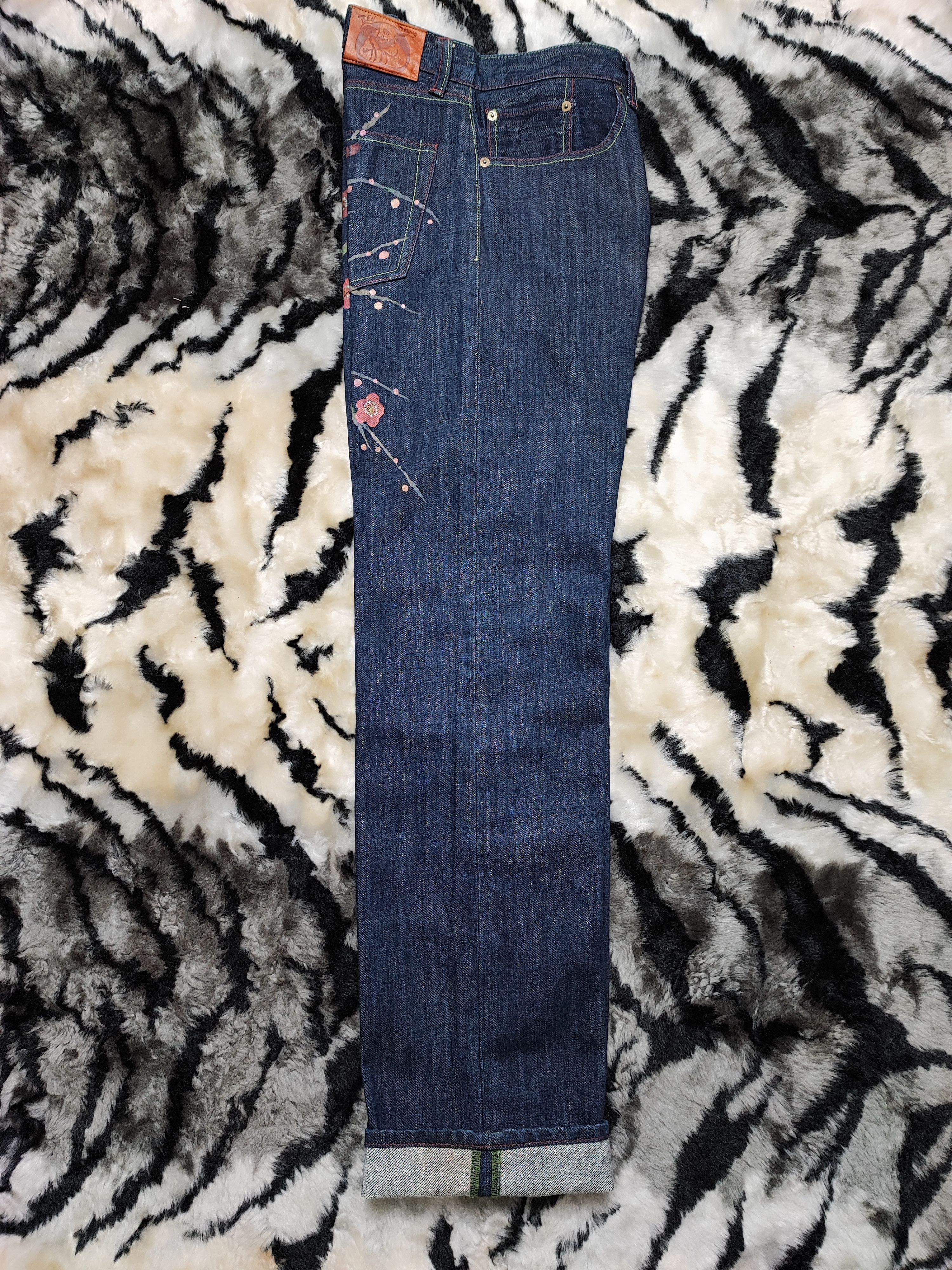 Japanese Brand Vintage Zen Kyoto Hand Painted Denim Jeans Size US 32 / EU 48 - 3 Thumbnail