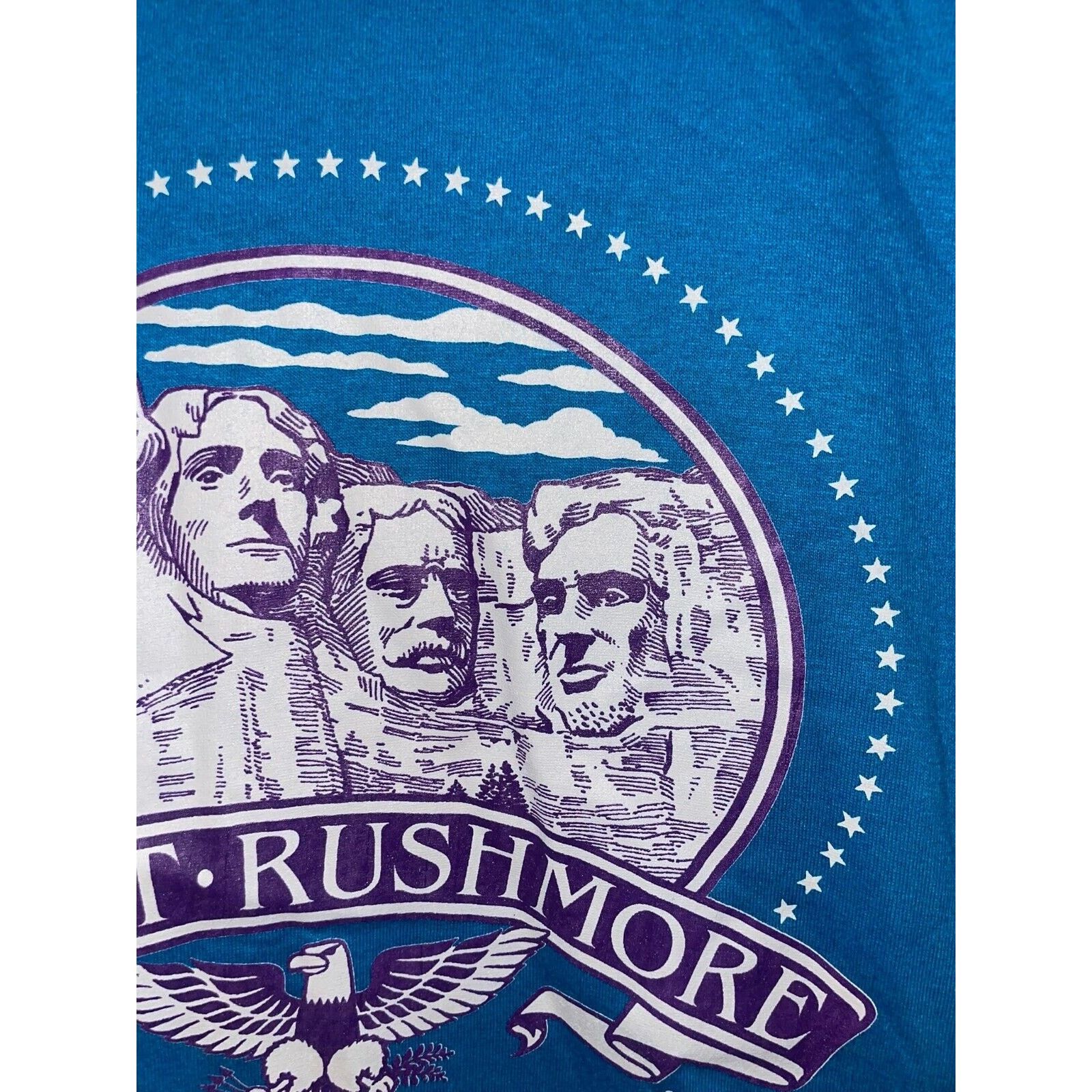 Jerzees Vintage Mount Rushmore Shirt Golden Anniversary Blue Tee 90s Size US L / EU 52-54 / 3 - 3 Thumbnail