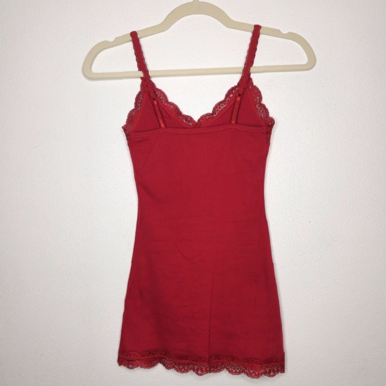 Vintage VINTAGE SO Tank Top Women S Red Lace Button Star Cami Spaghetti Y2K Wear It Declare It Size S / US 4 / IT 40 - 5 Thumbnail