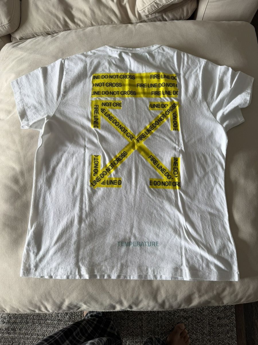 Off-White Off-White Temperature “Fire Line” Tape Tee White XL Size US XL / EU 56 / 4 - 3 Thumbnail