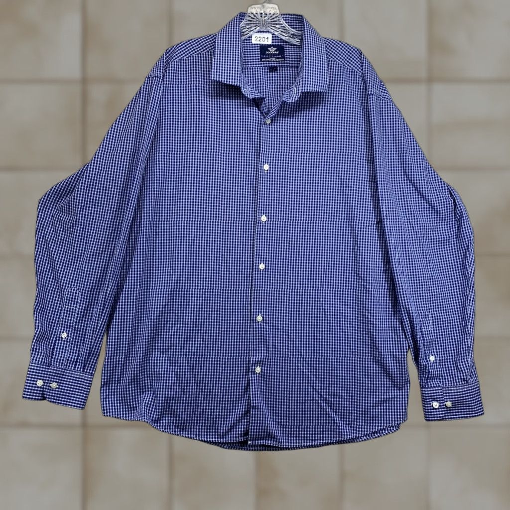 Dockers DOCKERS Shirt Plaid Button-Up Long Sleeve Blue XL Regular Mens Size US XL / EU 56 / 4 - 1 Thumbnail