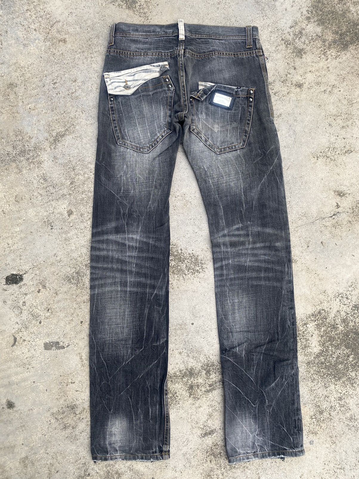 If Six Was Nine Japanese Brand Semantic Clawmark Straightcut Denim Jeans Size US 31 - 15 Thumbnail