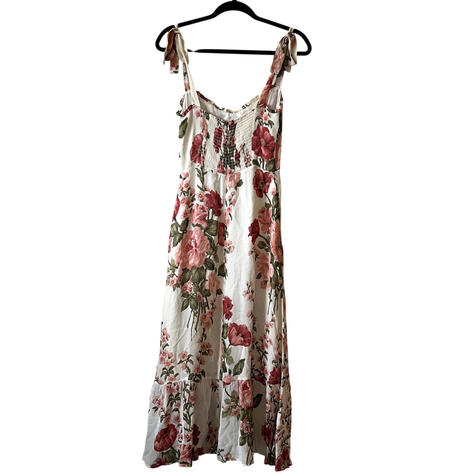 Reformation Nikita Floral Midi Dress white pink size D1
