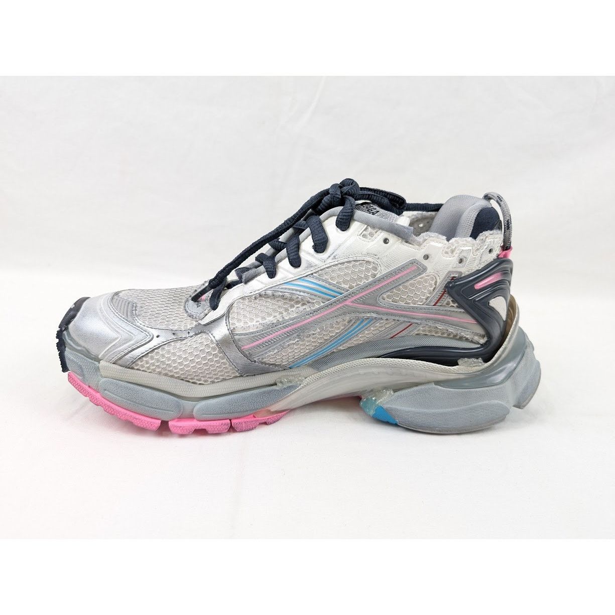 Balenciaga o1rshd1 Mesh Rubber Runners in Eggsh/Grey/Pink/Blue Size US 12 / EU 45 - 8 Thumbnail