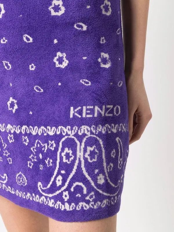 Kenzo o1y1025 Mini Skirt in Mauve/White Size 28" / US 6 / IT 42 - 2 Thumbnail